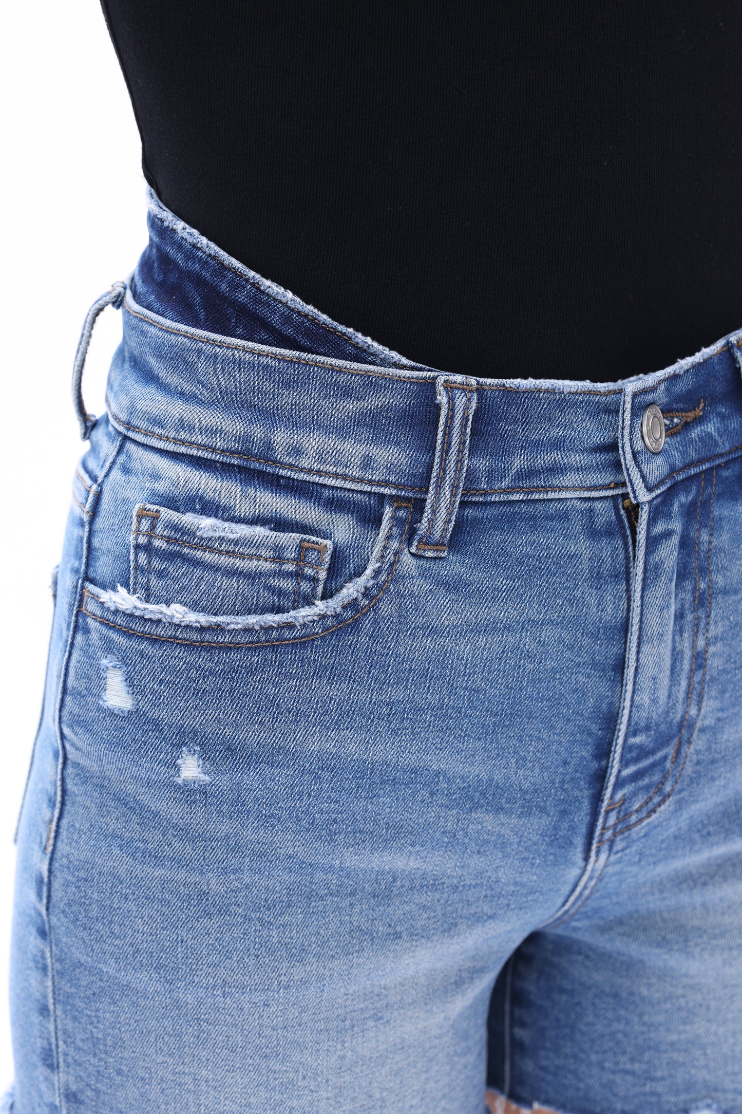 High Rise Denim Shorts OSH6013