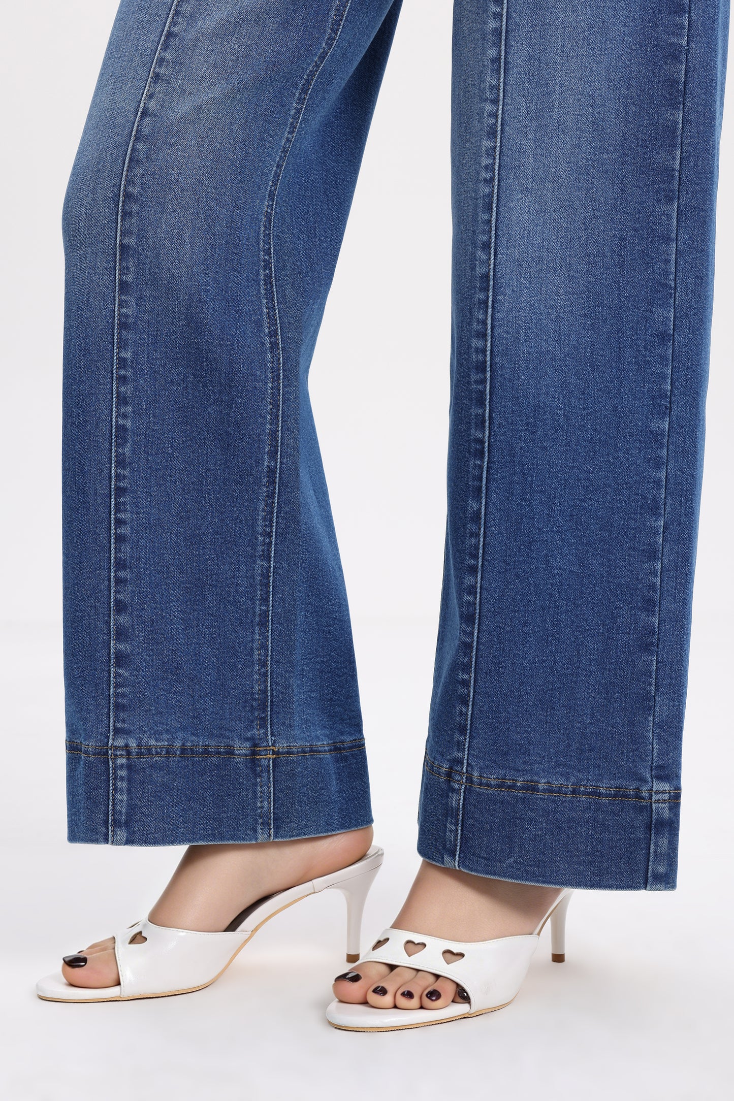 Flattering High Rise Wide Leg Denim Jeans OSW8032EC