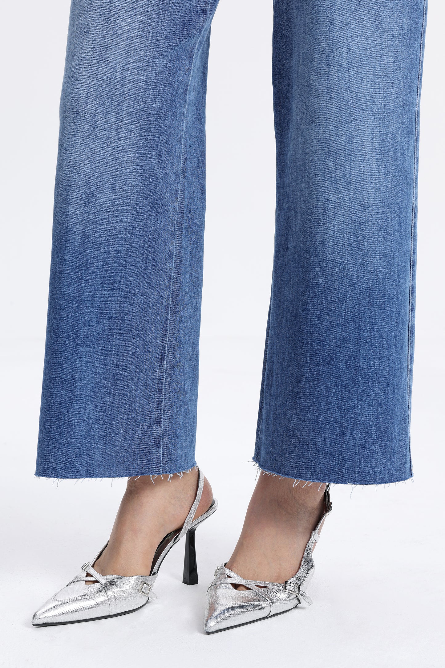 Mid Rise Wide Leg Petite Denim Jeans OSW8019-SP