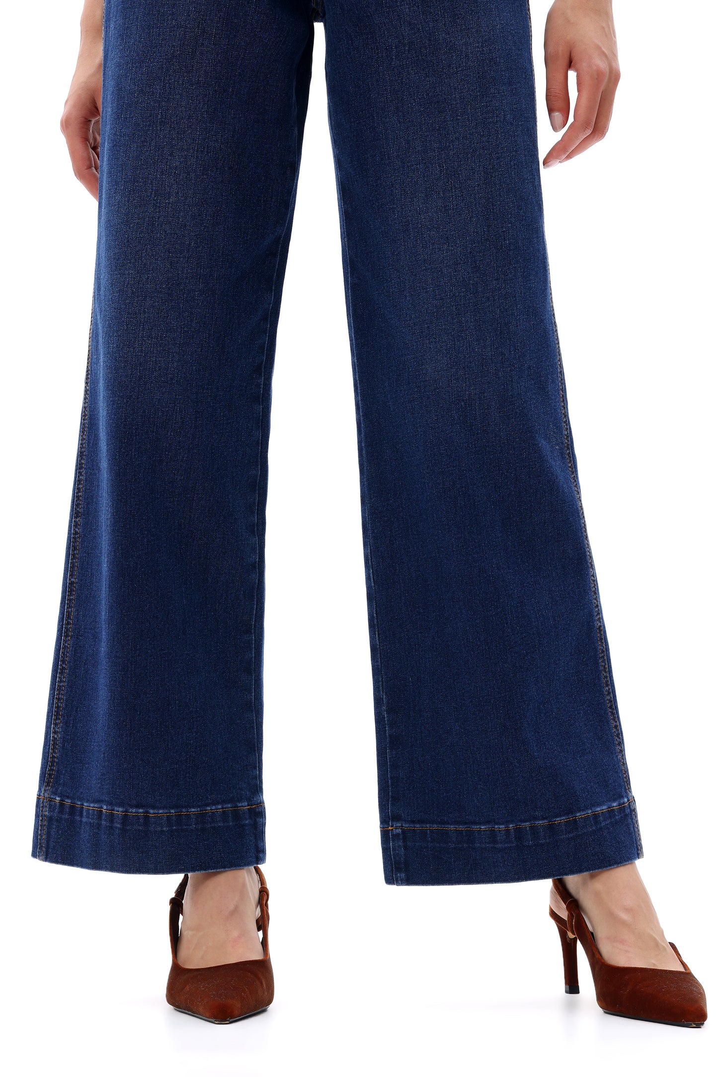 Flowy Silhouette High Rise Wide Leg Relaxed Jeans OSW8016EC