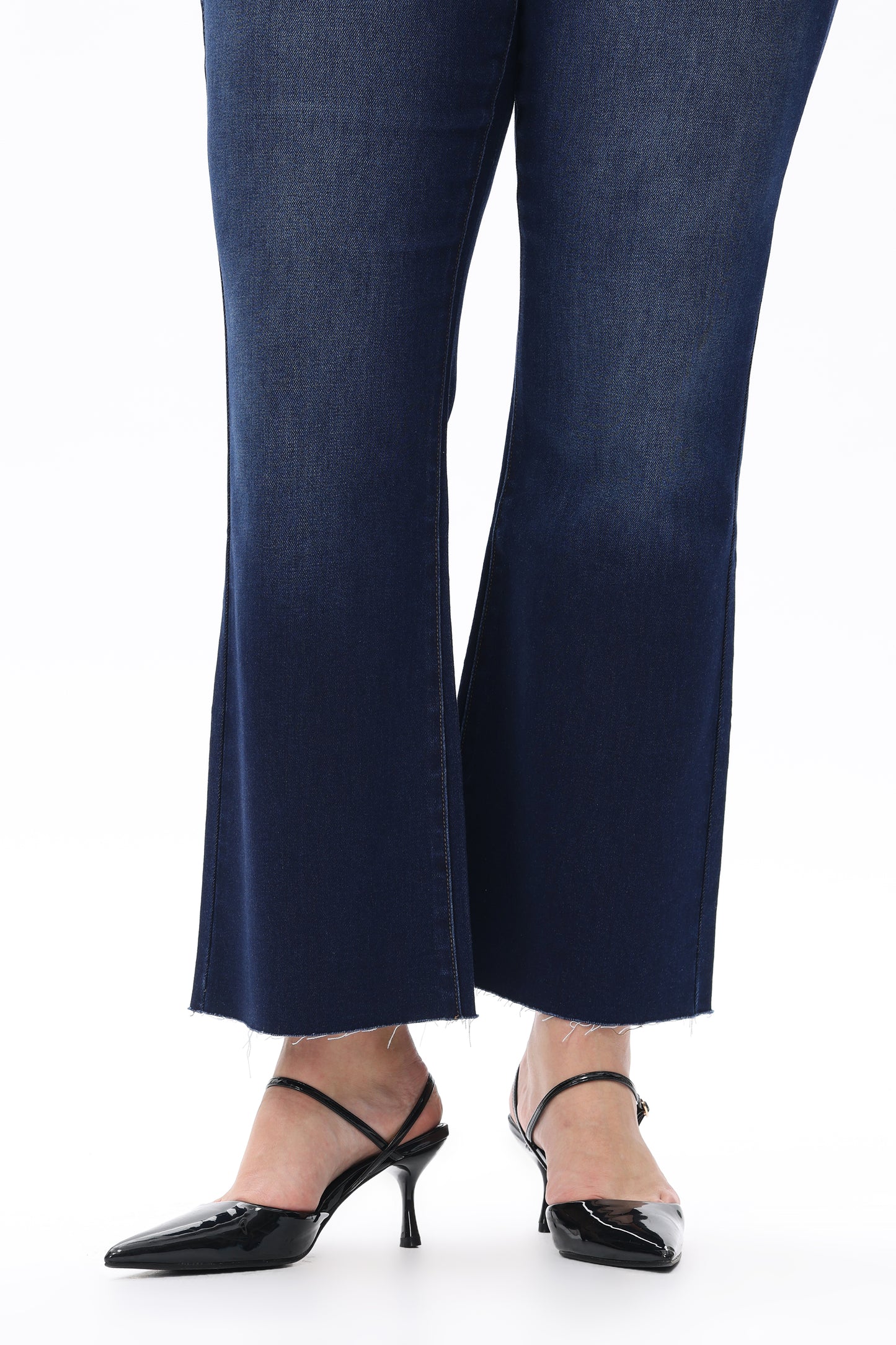Plus Size High Rise Bootcut Raw Hem Denim Jeans OSF1137-P