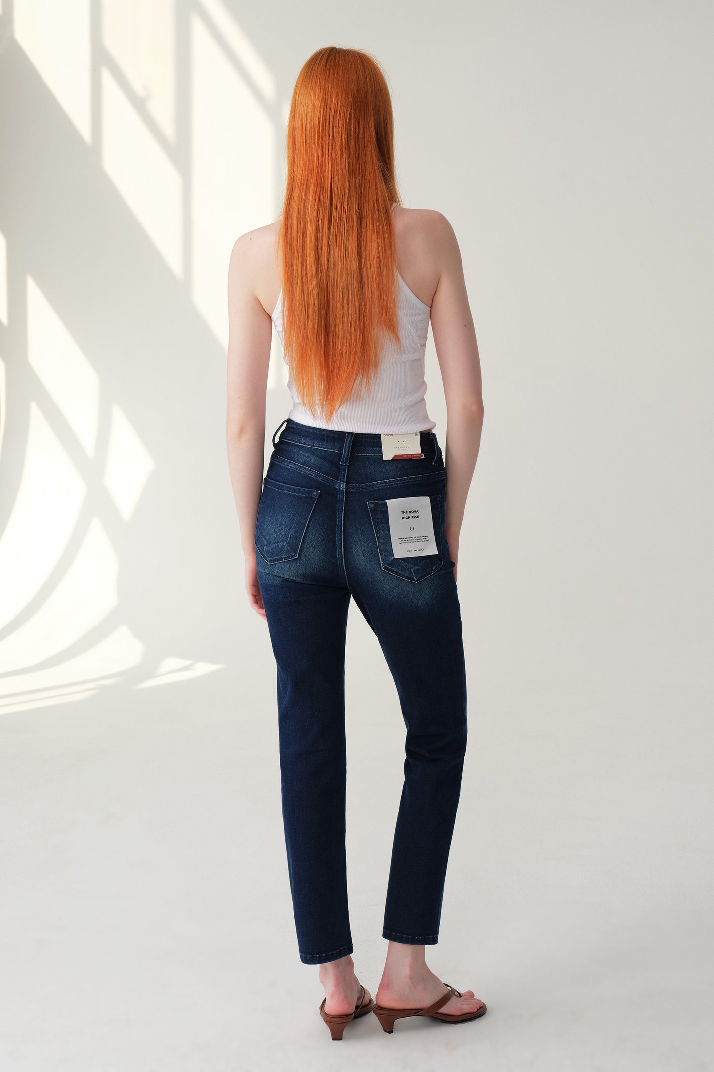 High Rise Straight Cropped Jeans ESFT630506
