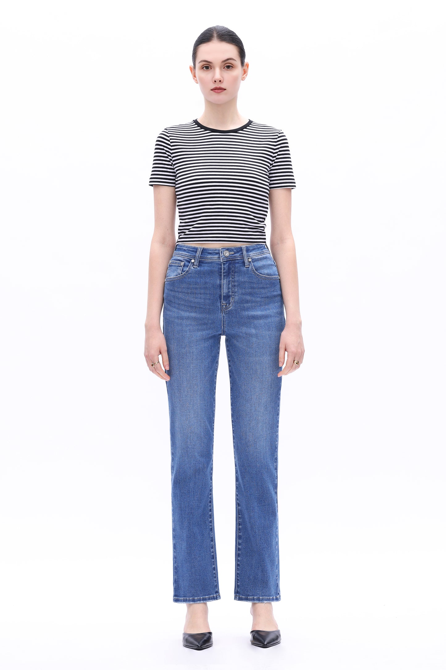 HIGH RISE STRAIGHT LEG DENIM JEAN OST5026