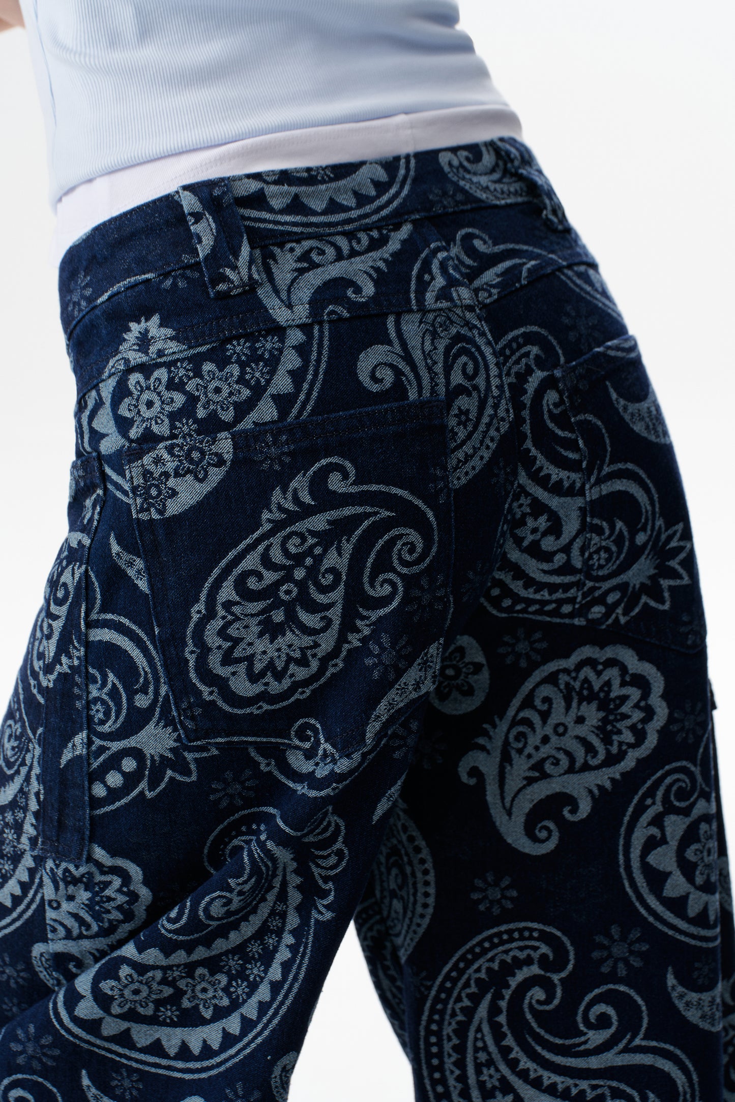 Baggy Bohemia Mid Rise Barrel Print Pants OSOX011