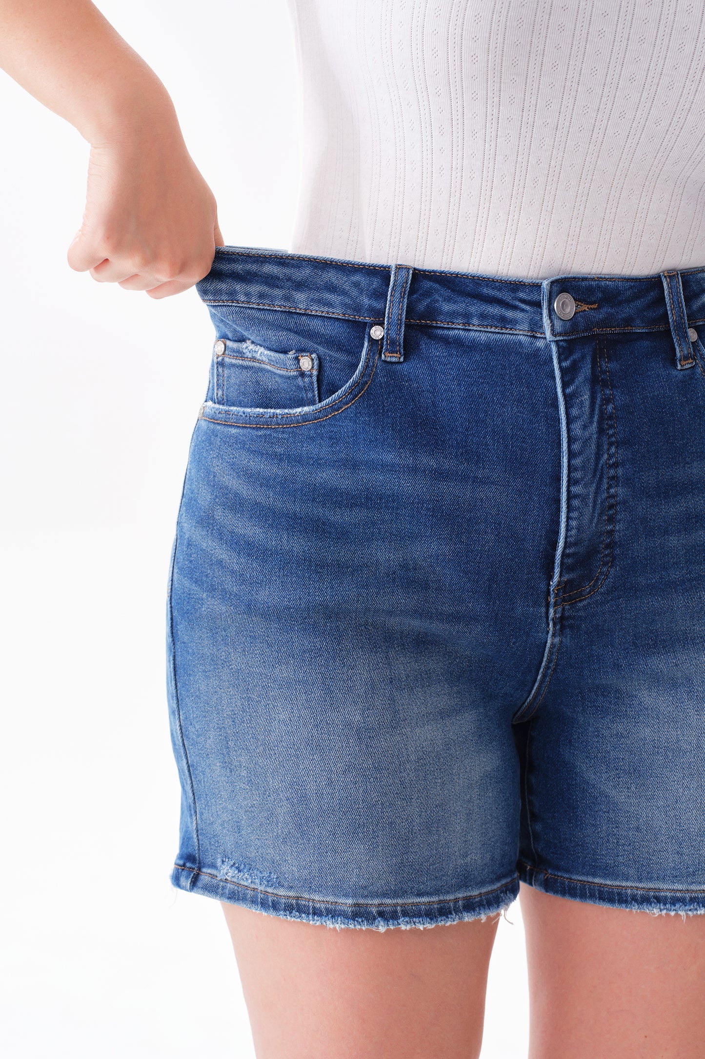 Plus High Rise Denim Shorts OSH6012-P