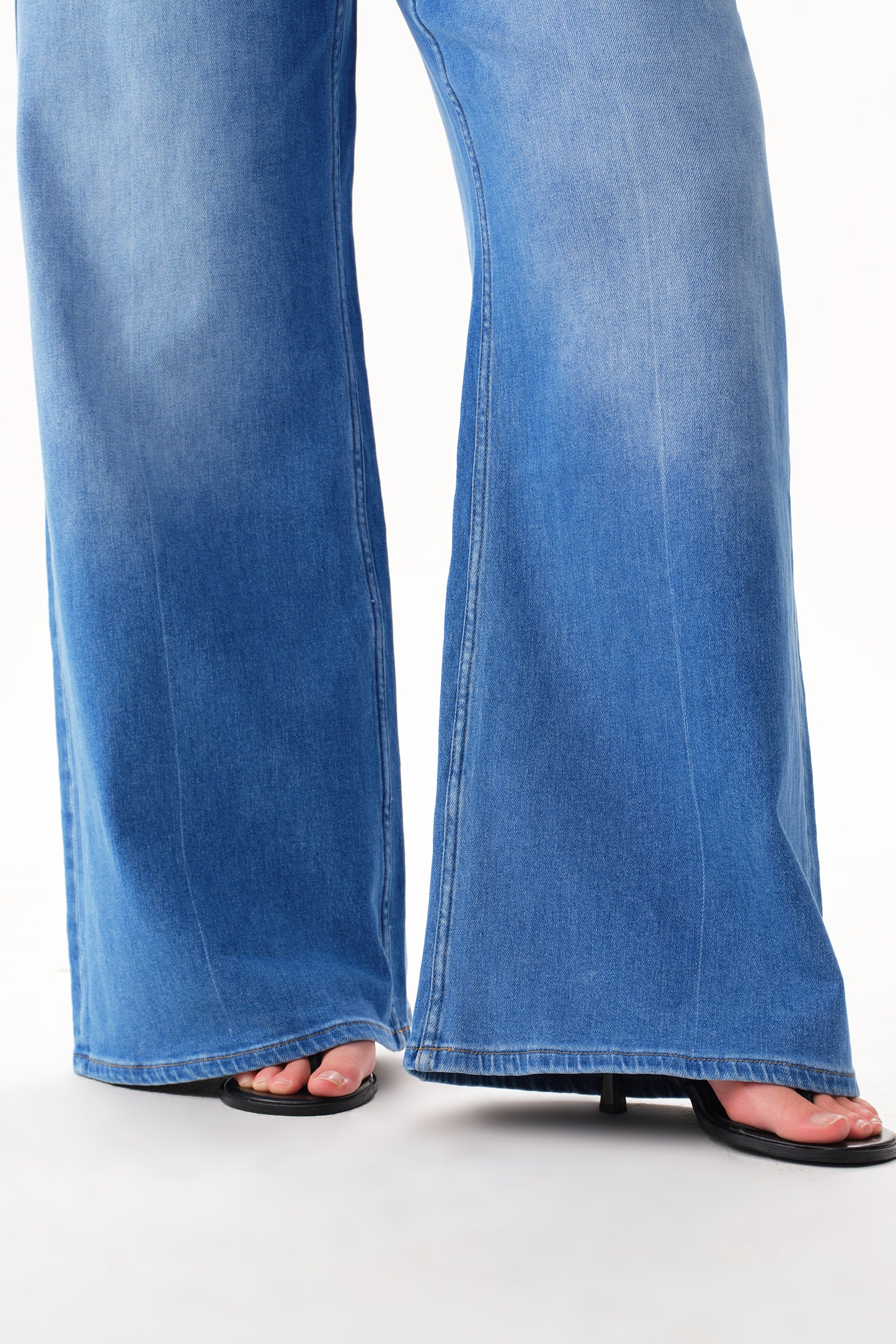 Plus High Rise Wide Leg Denim Jeans OSW8094-P