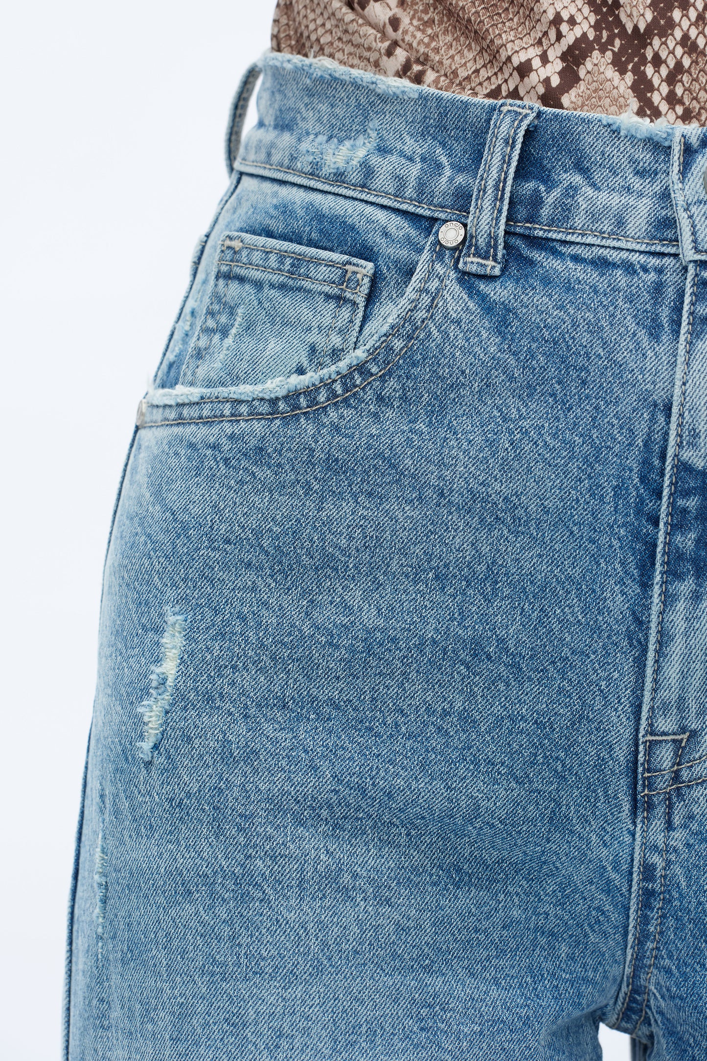 High Waist Wide Leg Stretchy Denim Jeans OSW8013