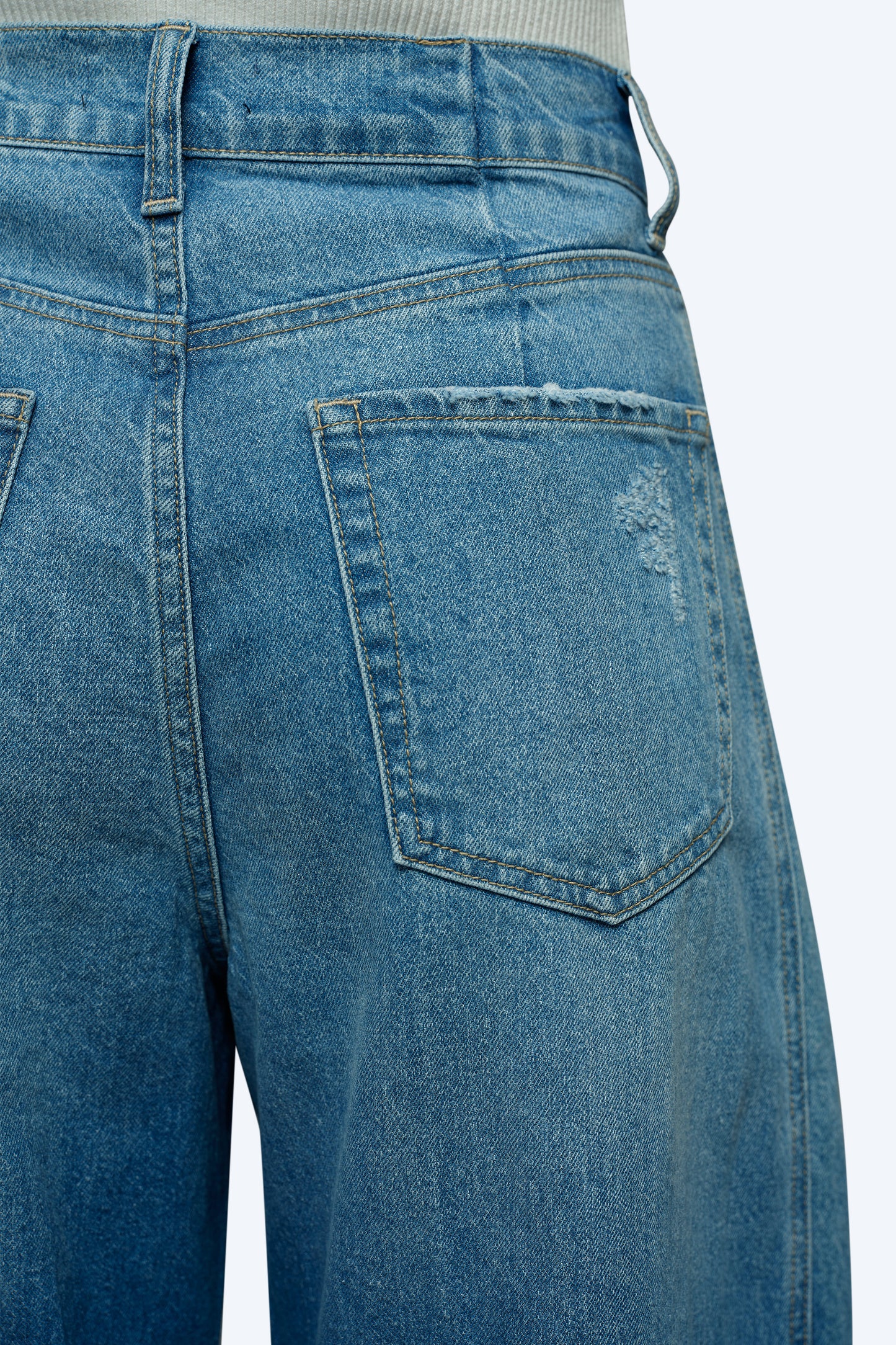 High-Waisted Barrel Low-Stretch Denim Jeans OSOX004
