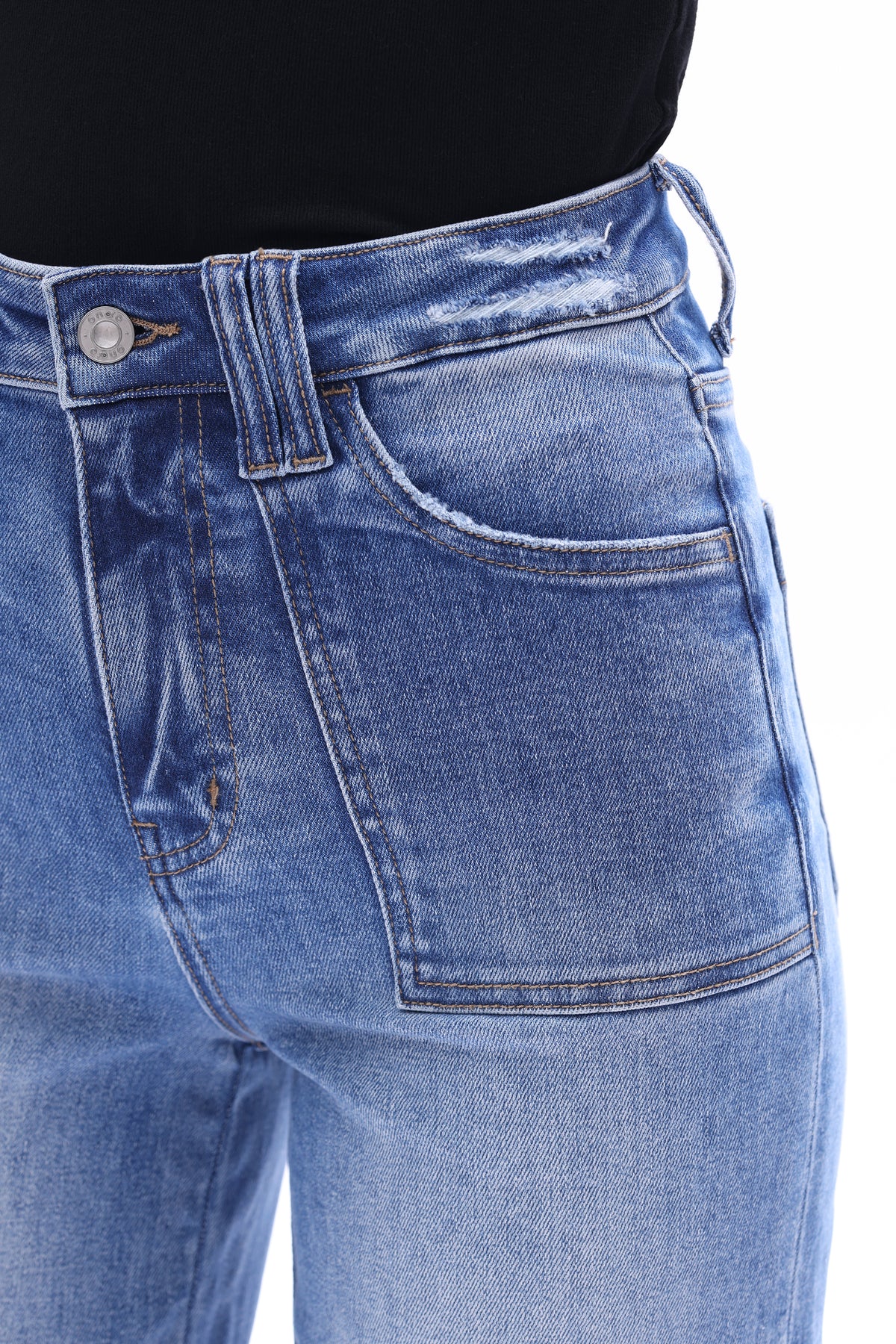 Plus Super High Rise Flared Wide Leg Tall Jeans ESFW630817-P