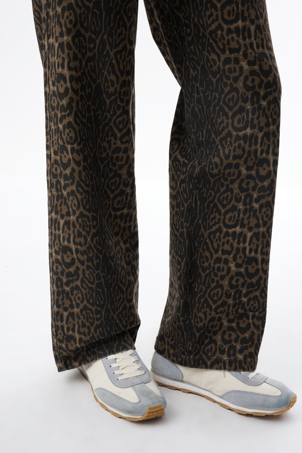 High Rise Relaxed Straight Leopard Print Pants OST5028