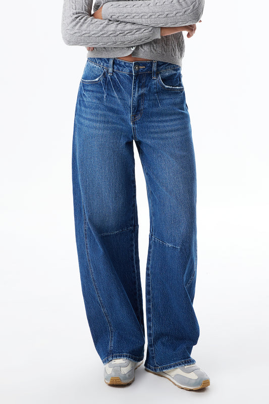 HIGH RISE CURVY DARTED BARREL FULL JEANS ESFO640X06