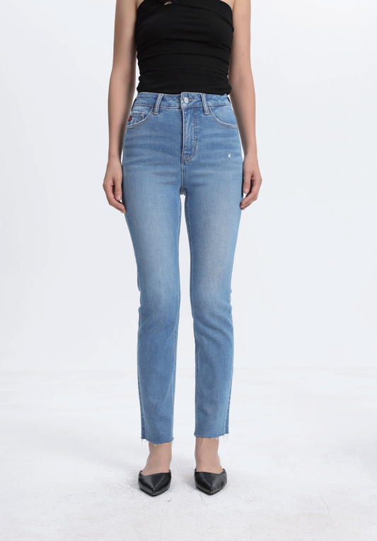 High Rise Straight Cropped Jeans ESFT620517