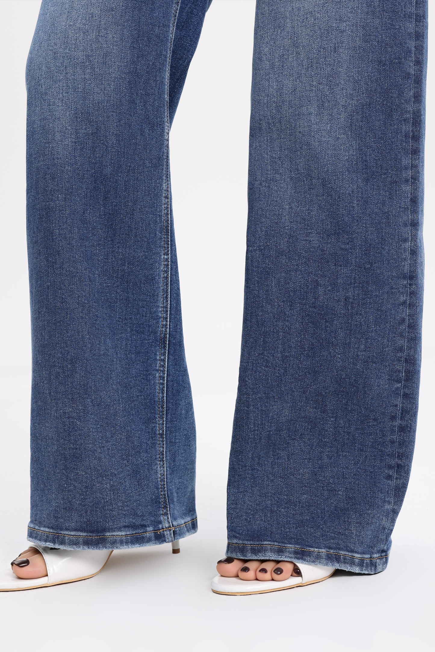 Flattering Baggy High Rise Wide Leg Denim Jeans OSW8021EC