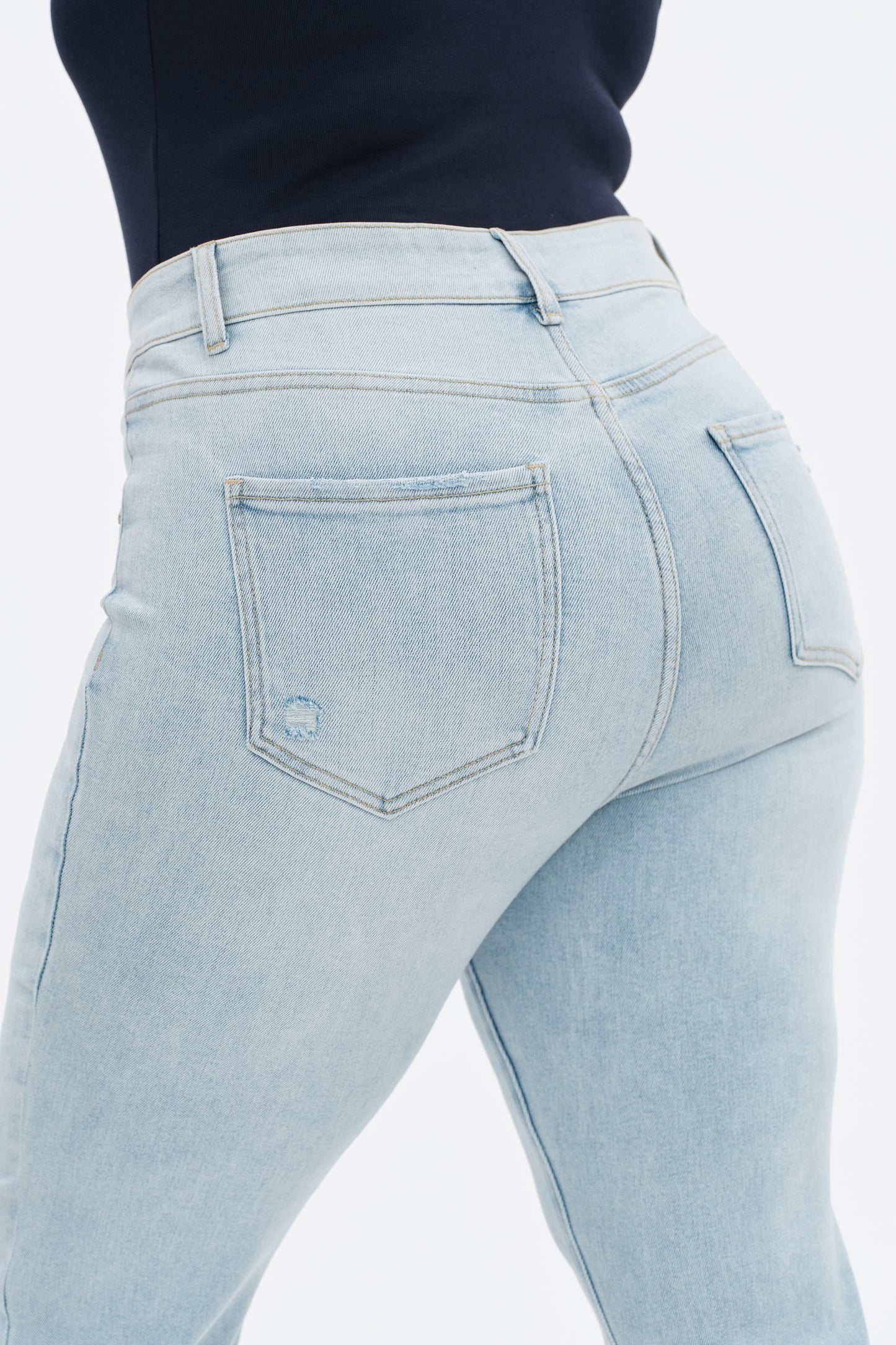 Plus Size High Rise Bootcut Denim Jeans OSF1143EC-P