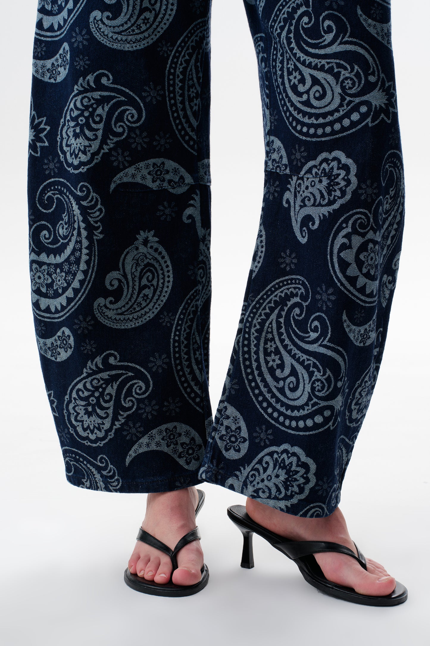 Baggy Bohemia Mid Rise Barrel Print Pants OSOX011