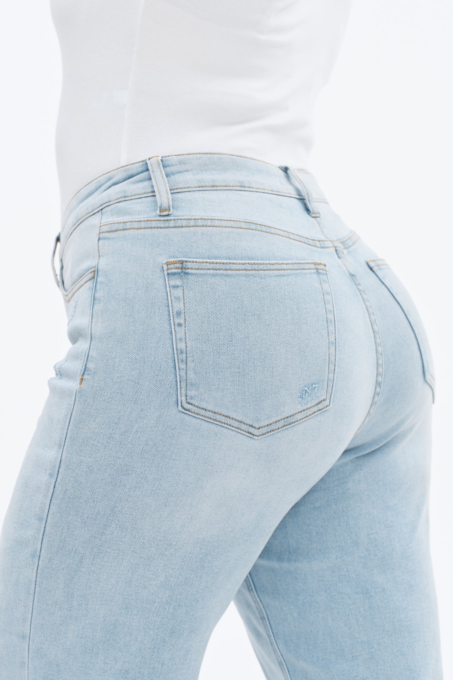 Plus Size Stretchy Mid Rise Wide Leg Denim Jeans OSW8001-P