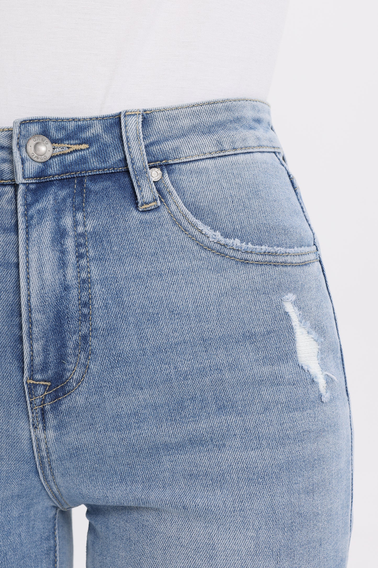 High Rise Ankle Straight Leg Jeans OST5032EC
