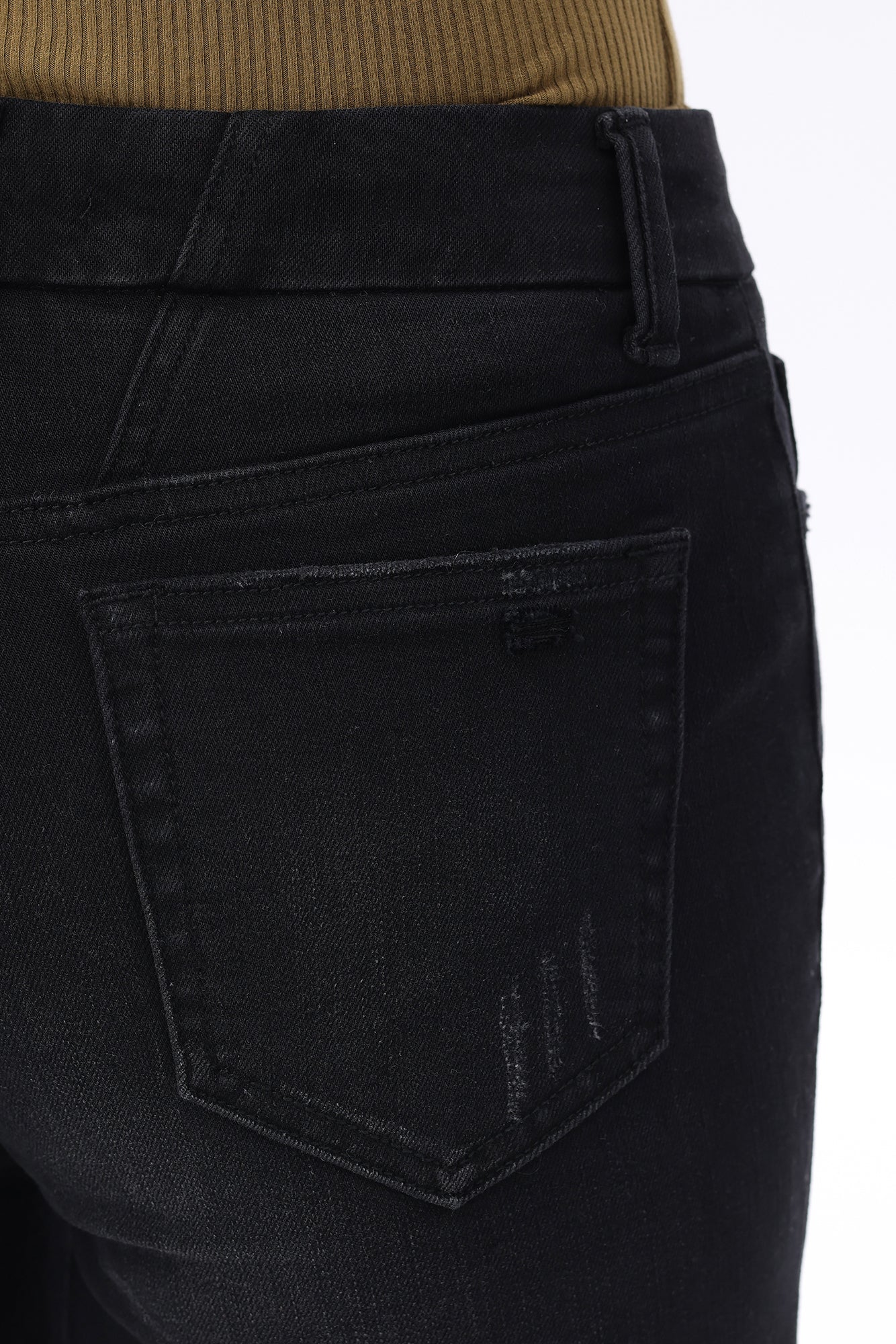 Mid Rise Wide Leg Jeans Raw Hem Vintage Denim OSW8019