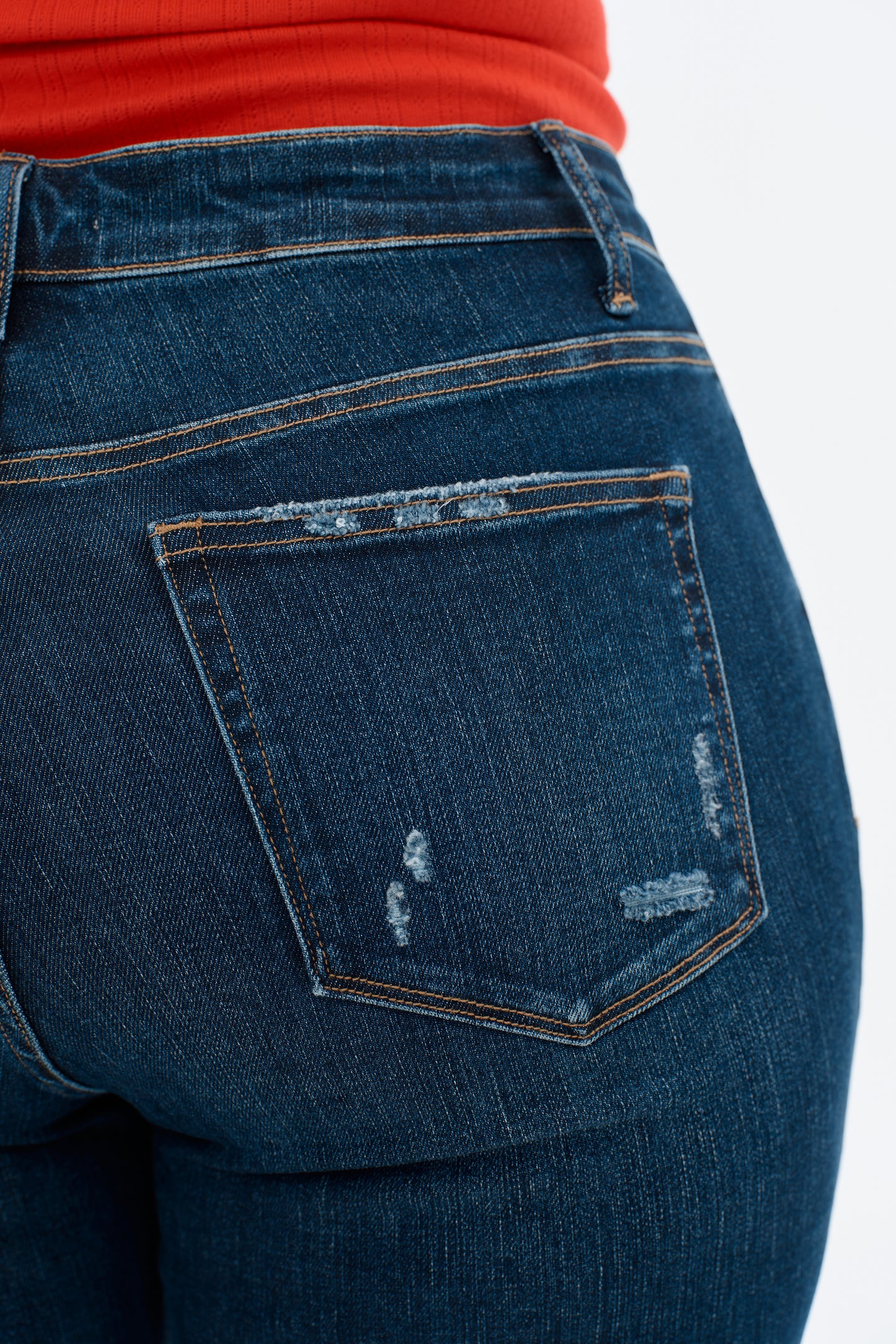 Plue Size Mid Rise Straight Denim Jeans OSTM5001EC-P
