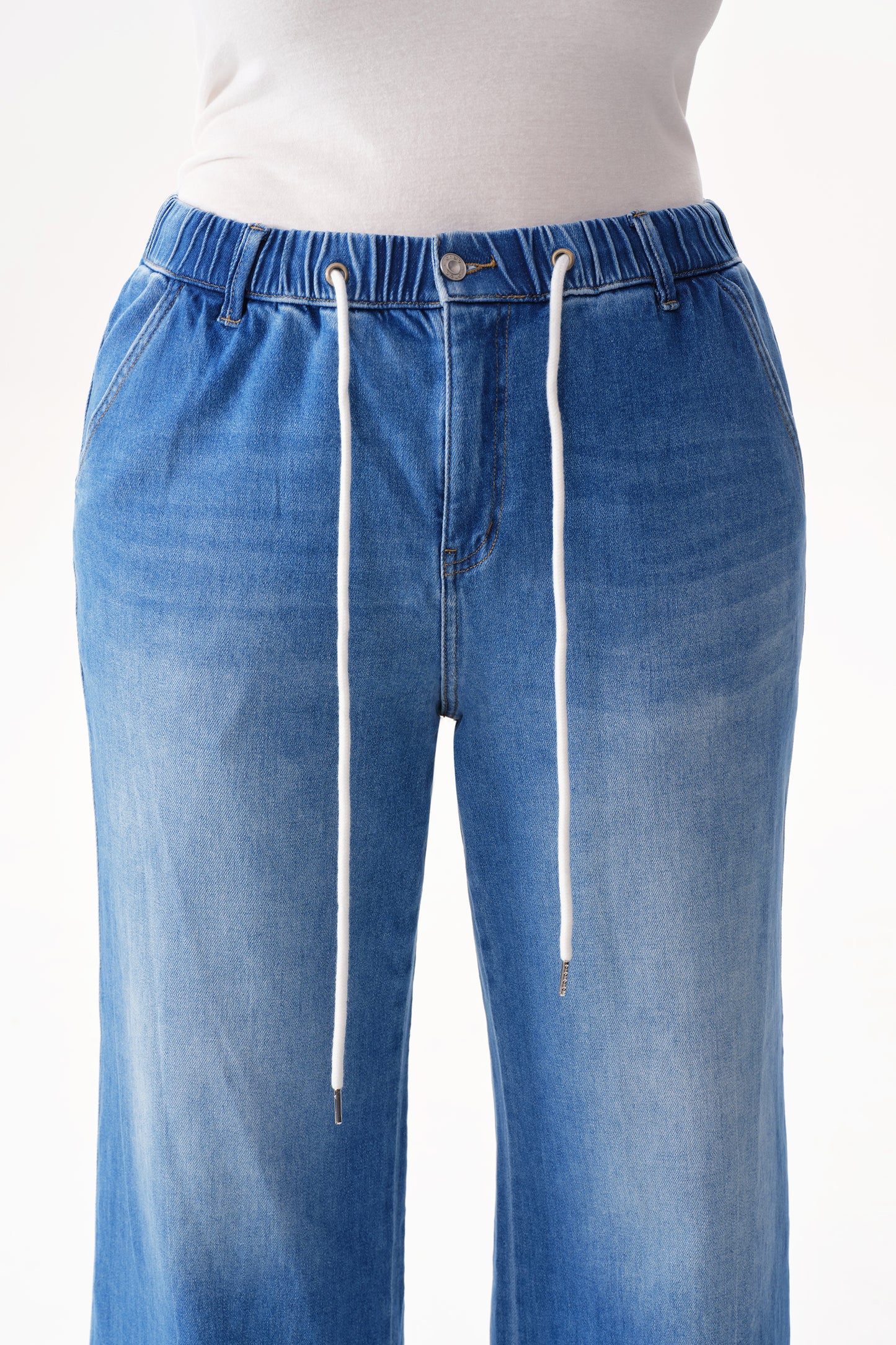 Plus High Rise Wide Leg Denim Jeans OSW8093-P