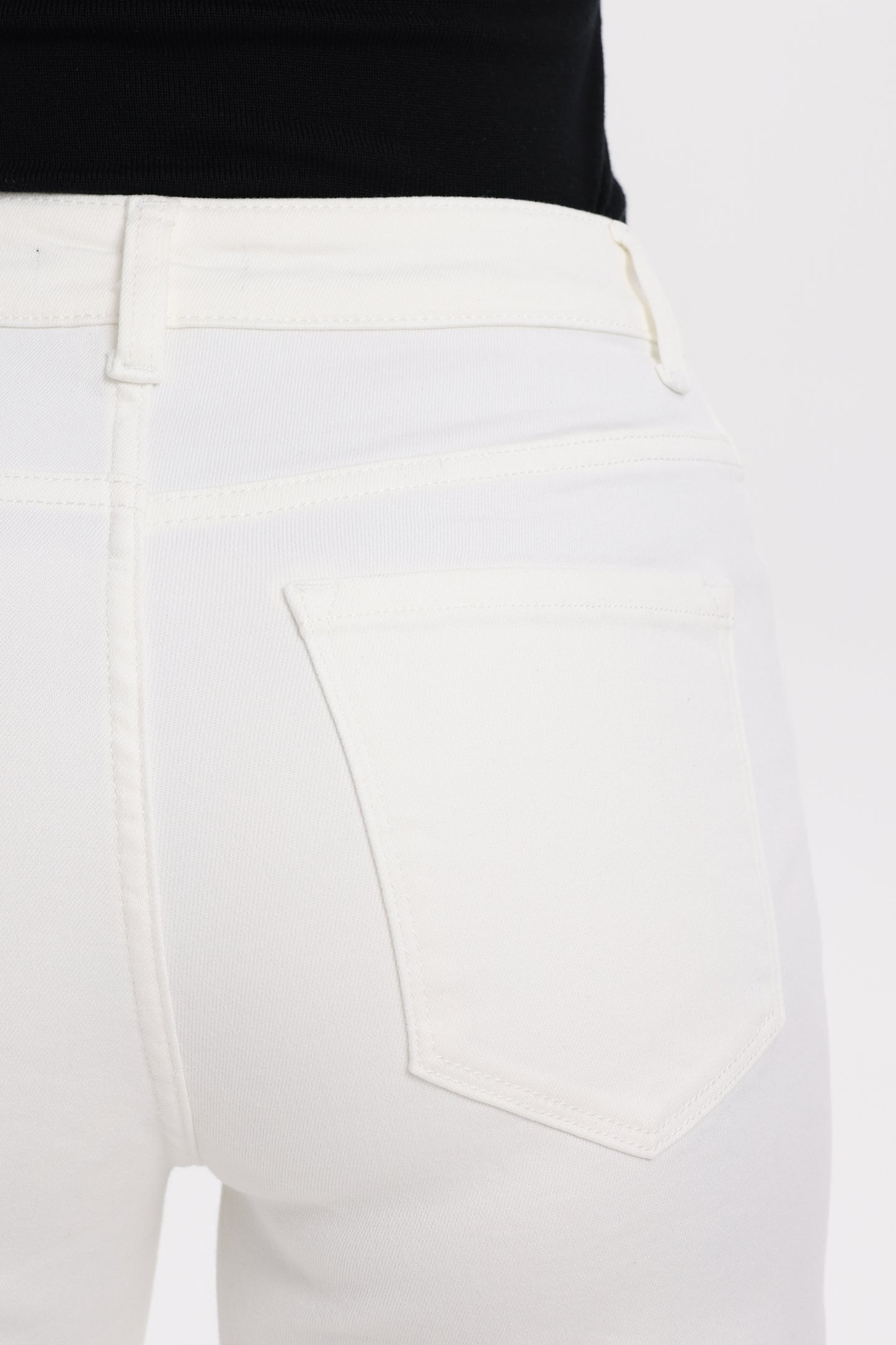 Cropped High Rise Wide Leg Jeans with Button-Fly Raw Hem OSN003