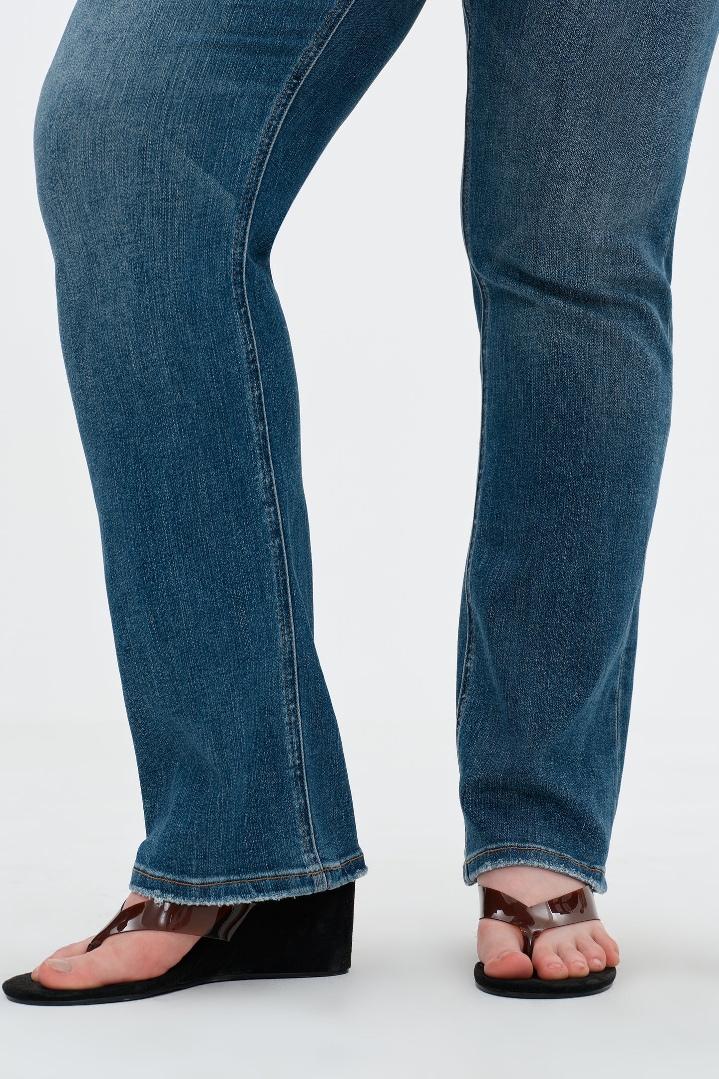 Plue Size Mid Rise Straight Denim Jeans OSTM5001EC-P