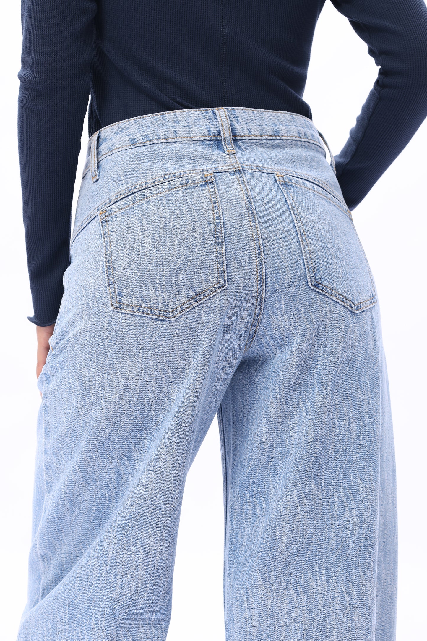 Baggy Relaxed High Rise Barrel Ankle Jeans OSOX014