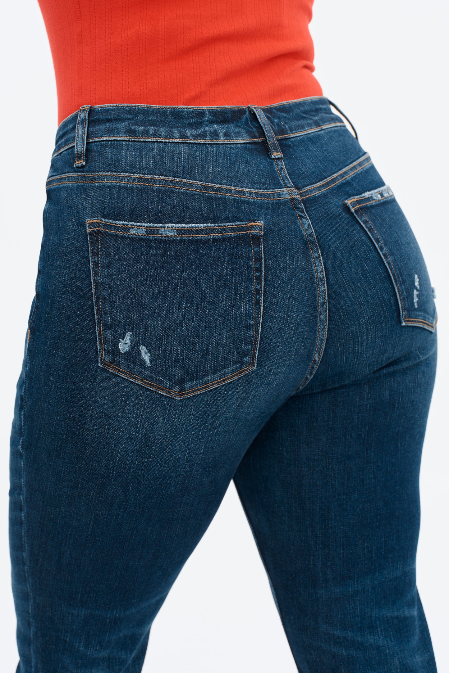 Plue Size Mid Rise Straight Denim Jeans OSTM5001EC-P