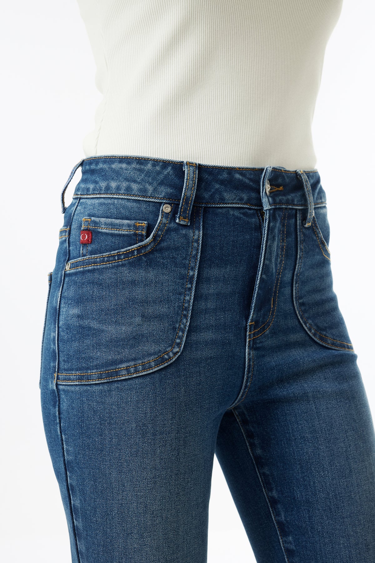 Plus Size High Rise Bootcut Full Jeans ESFF640111-P