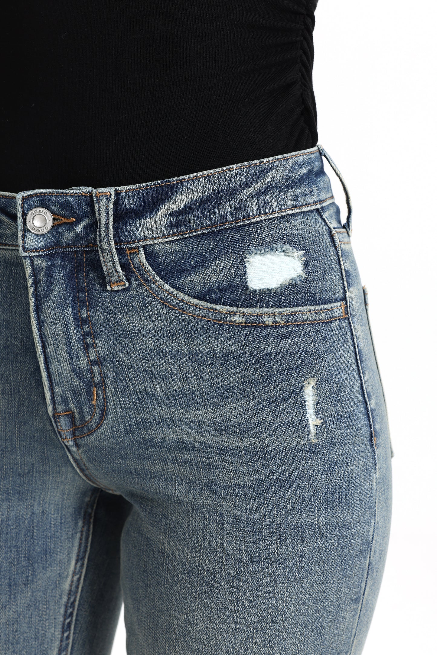 Mid Rise Straight Denim Jeans OSTM5001EC