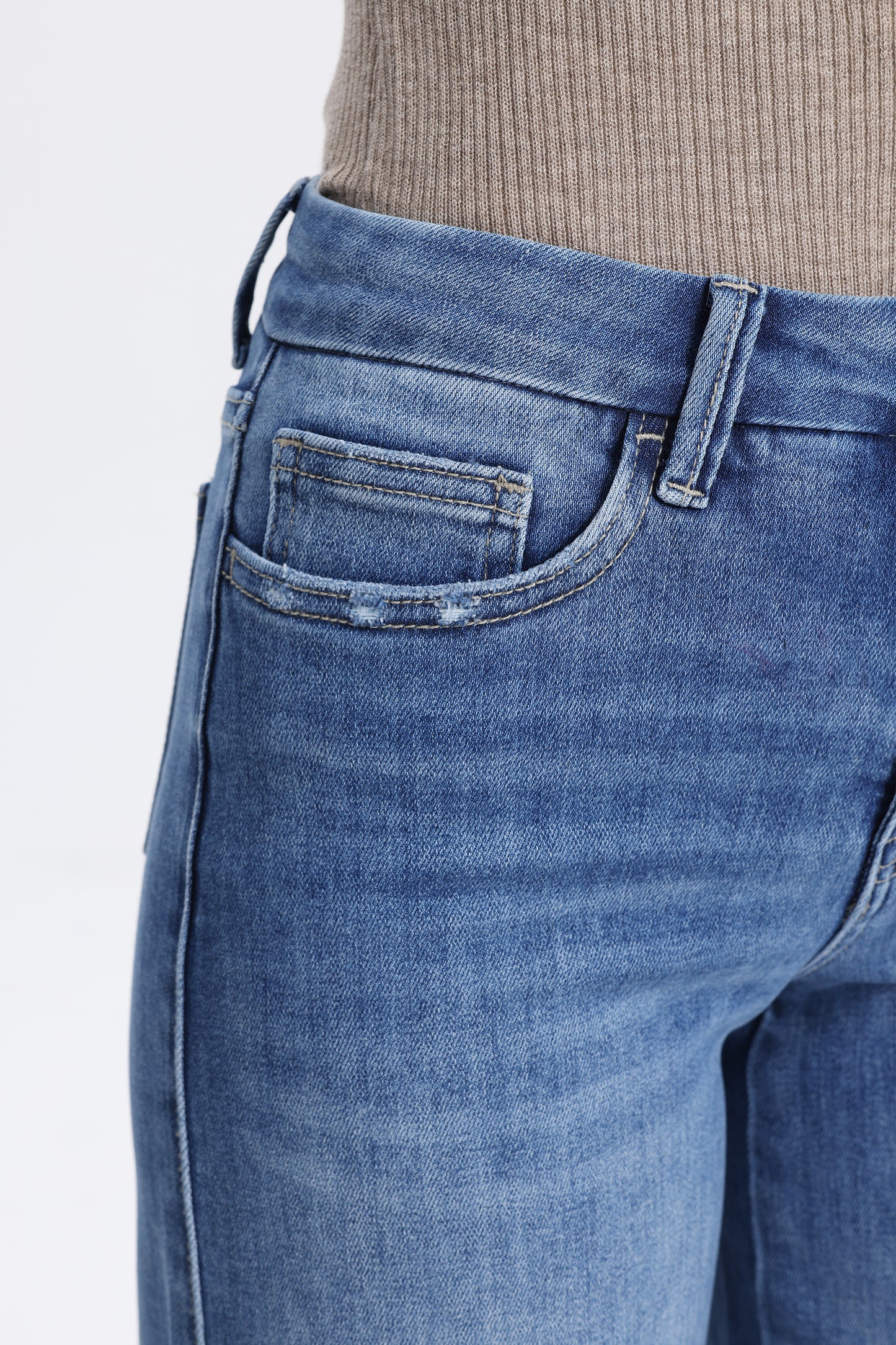 Mid Rise Wide Leg Tall Denim Jeans OSW8019-LT