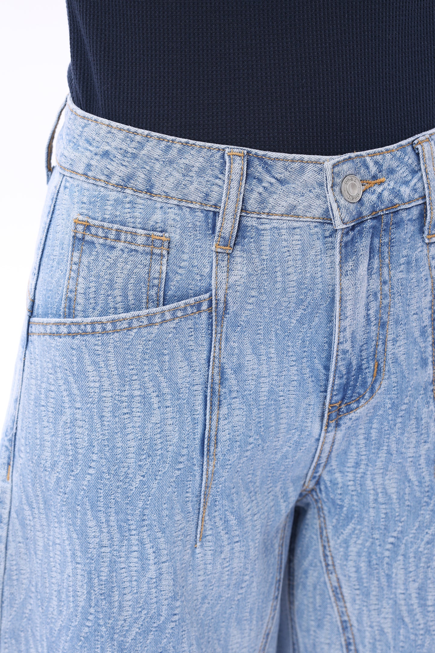 Baggy Relaxed High Rise Barrel Ankle Jeans OSOX014