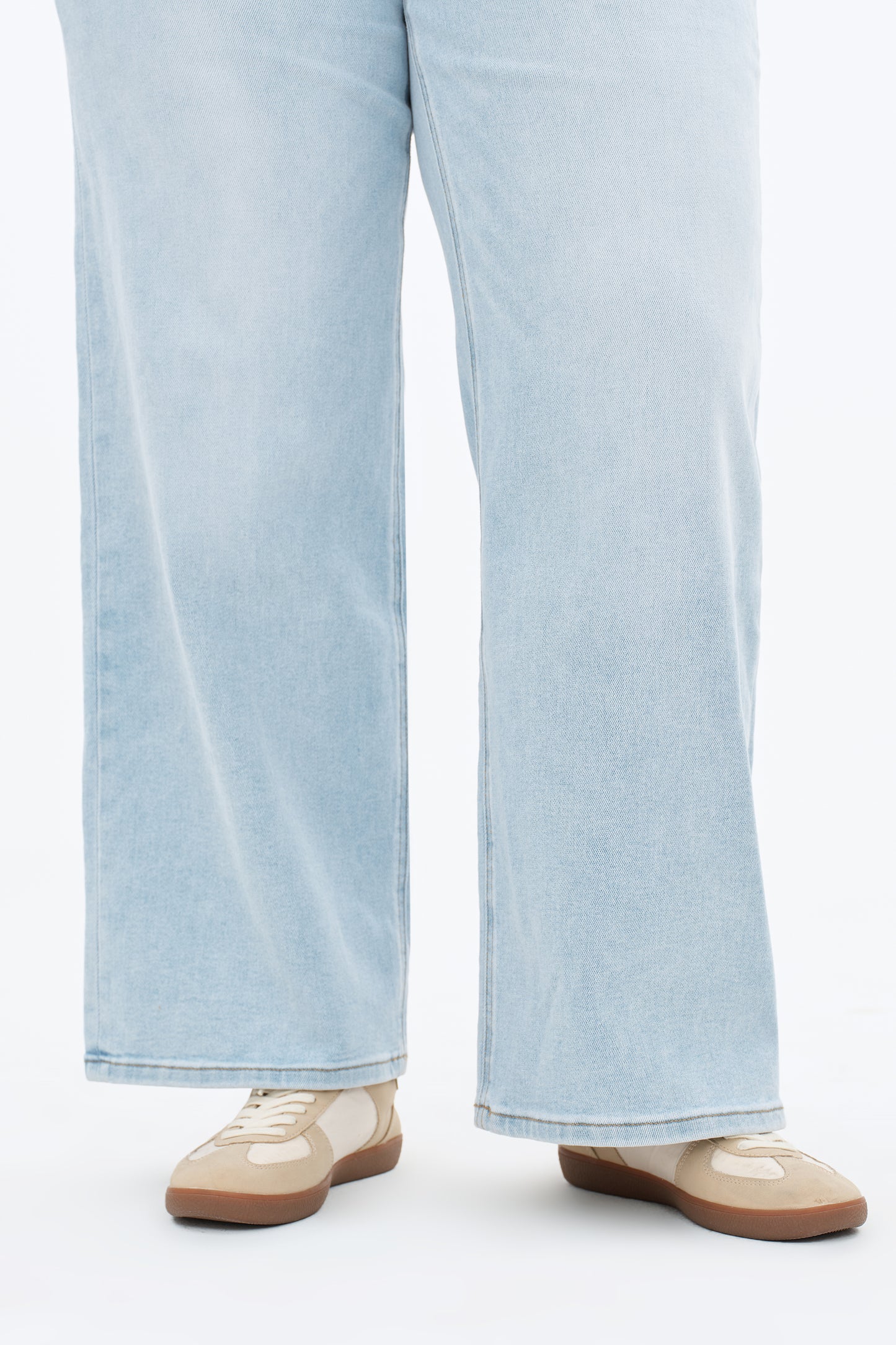 Plus Size Stretchy Mid Rise Wide Leg Denim Jeans OSW8001-P
