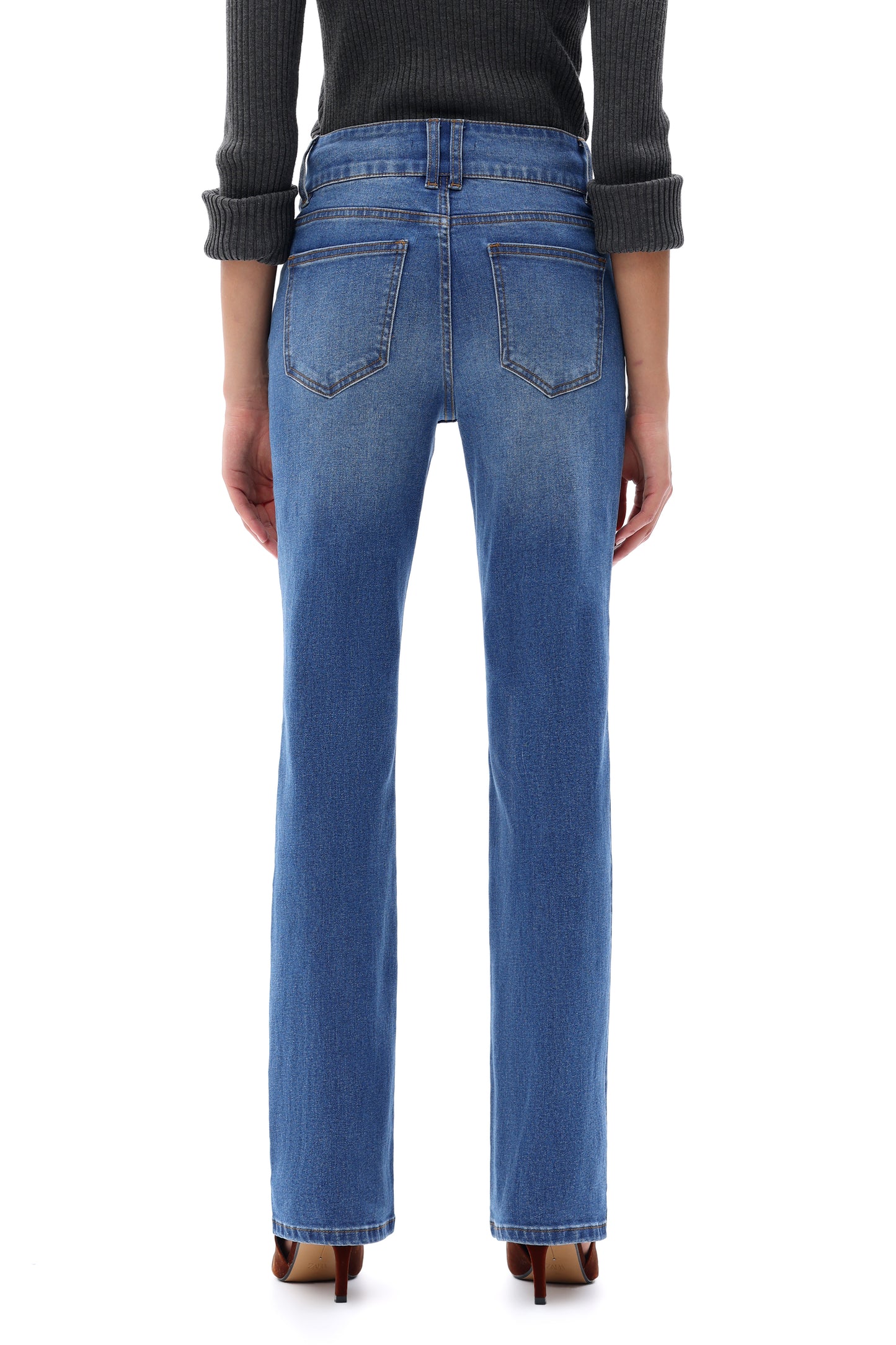 Mid Rise Bootcut Flare Leg Denim Jeans OSF1141EC