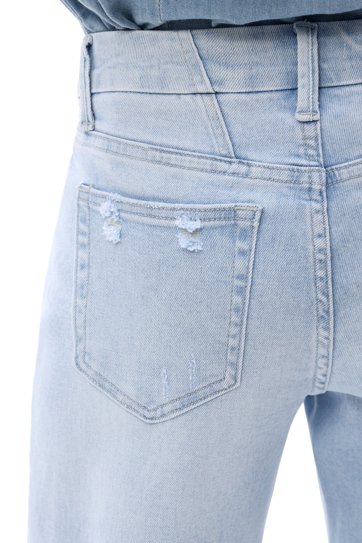 Mid Rise Wide Leg Jeans Raw Hem Vintage Denim OSW8019