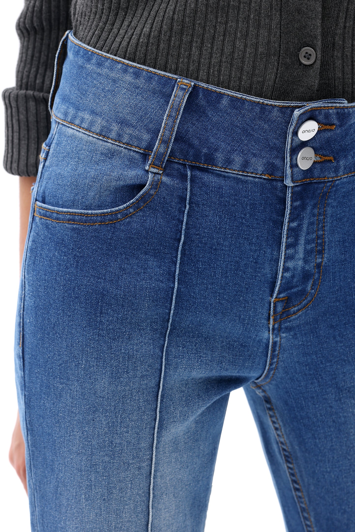 Mid Rise Bootcut Flare Leg Denim Jeans OSF1141EC