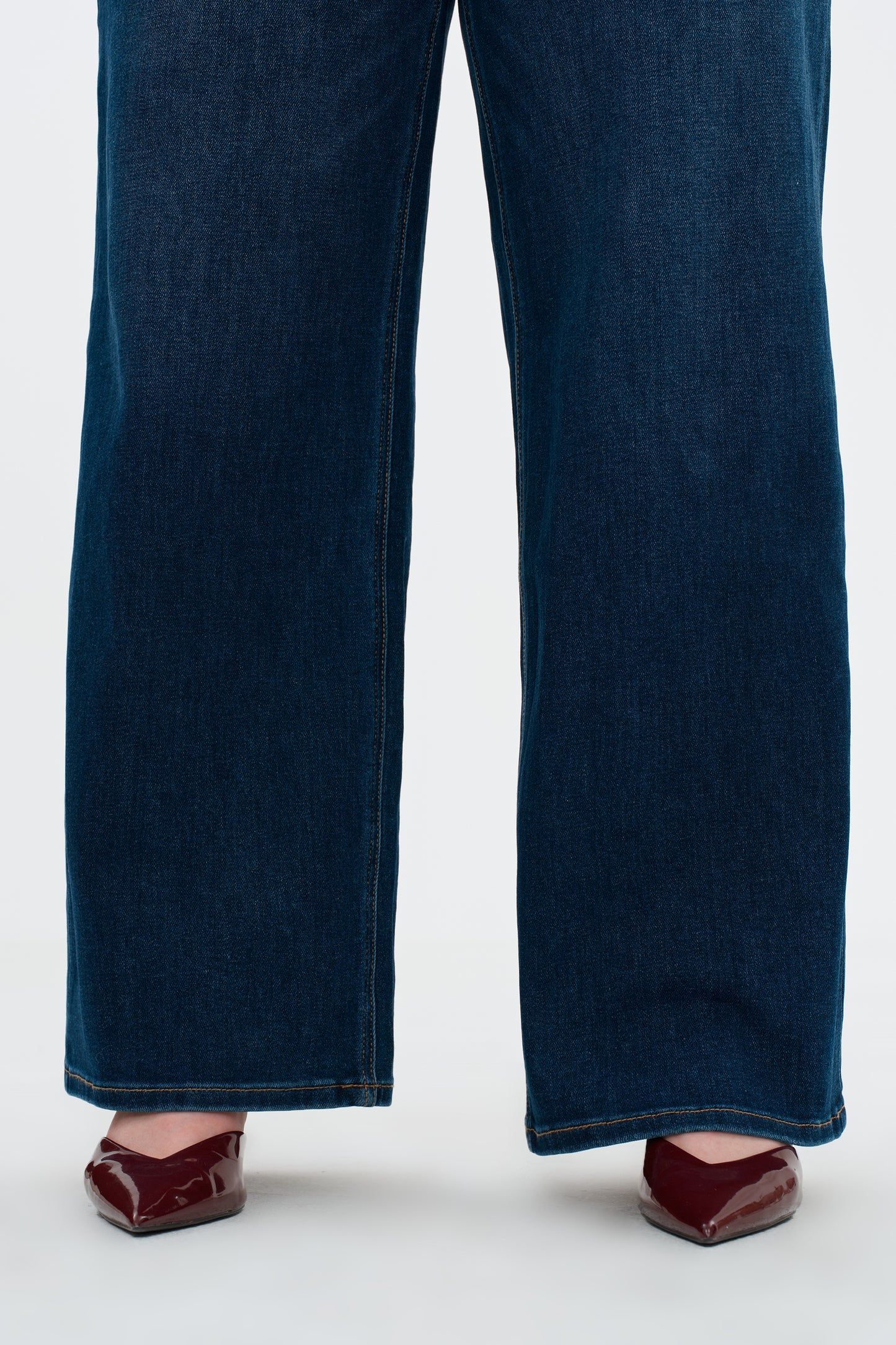 Plus Size Stretchy Mid Rise Wide Leg Denim Jeans OSW8001-P