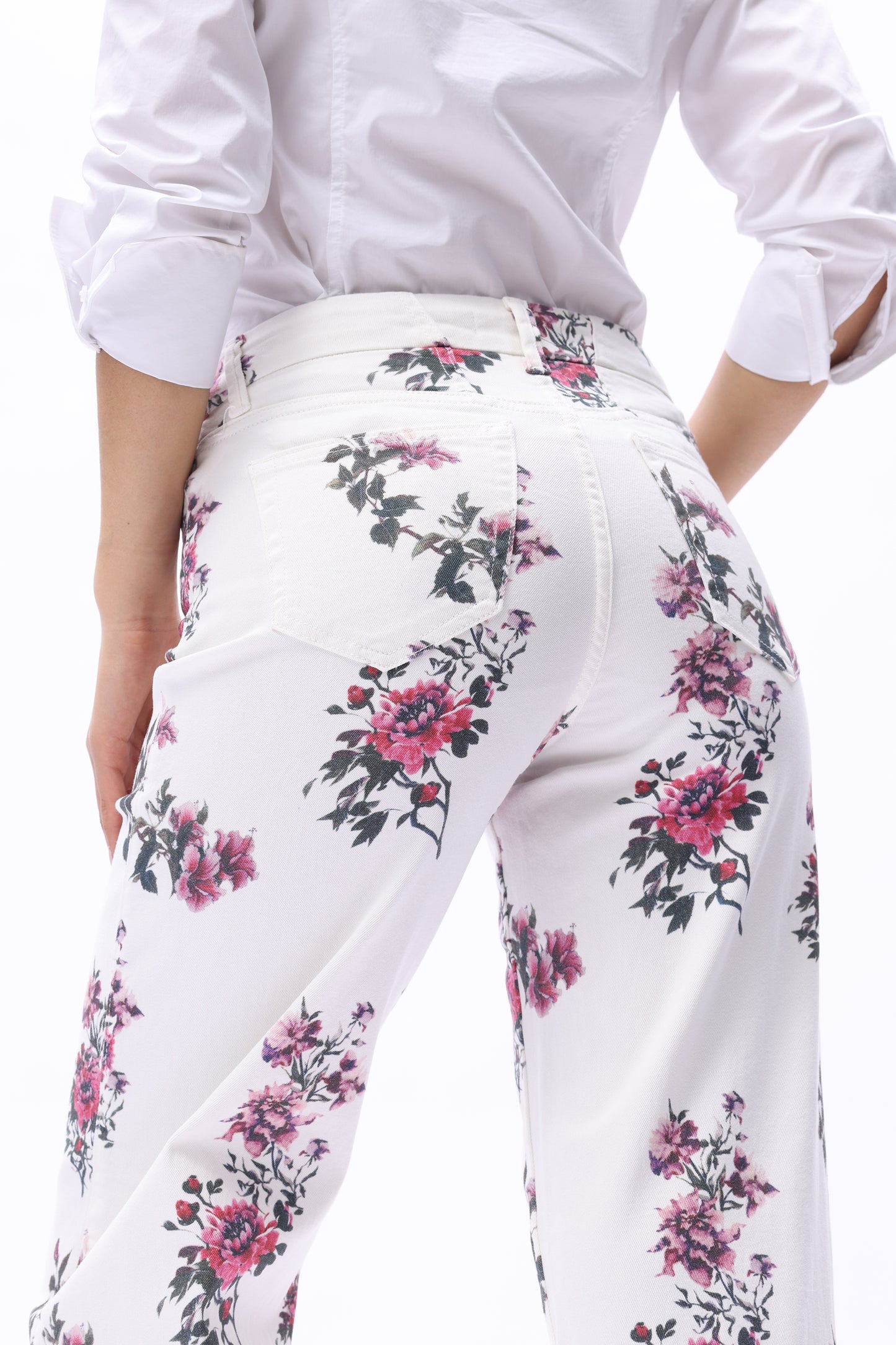 Mid Rise Wide Leg Jeans Raw Hem Vintage Denim OSW8019