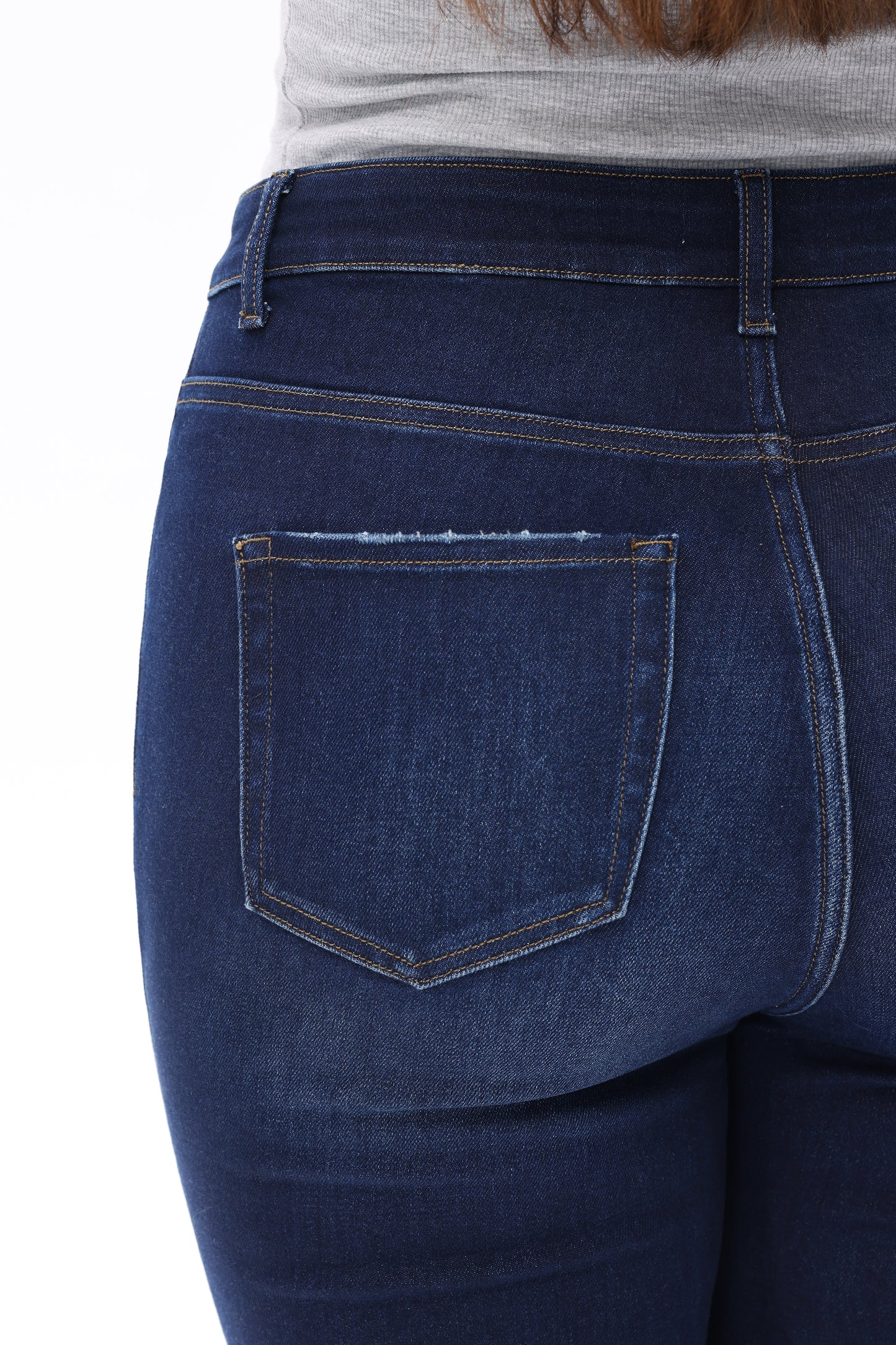 Plus Size High Rise Bootcut Raw Hem Denim Jeans OSF1137-P