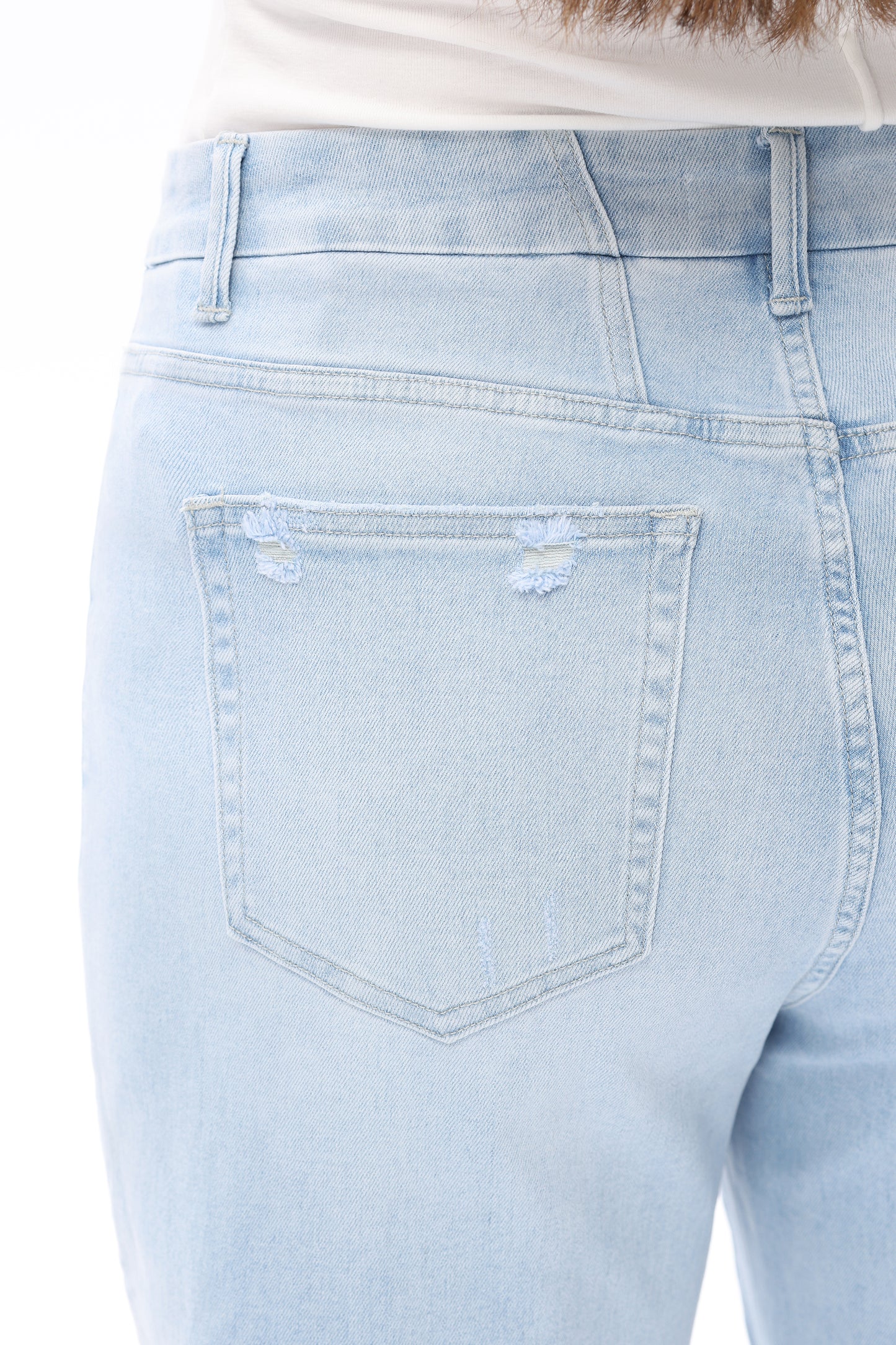 MID RISE WIDE LEG JEANS RAW HEM VINTAGE DENIM OSW8019-P