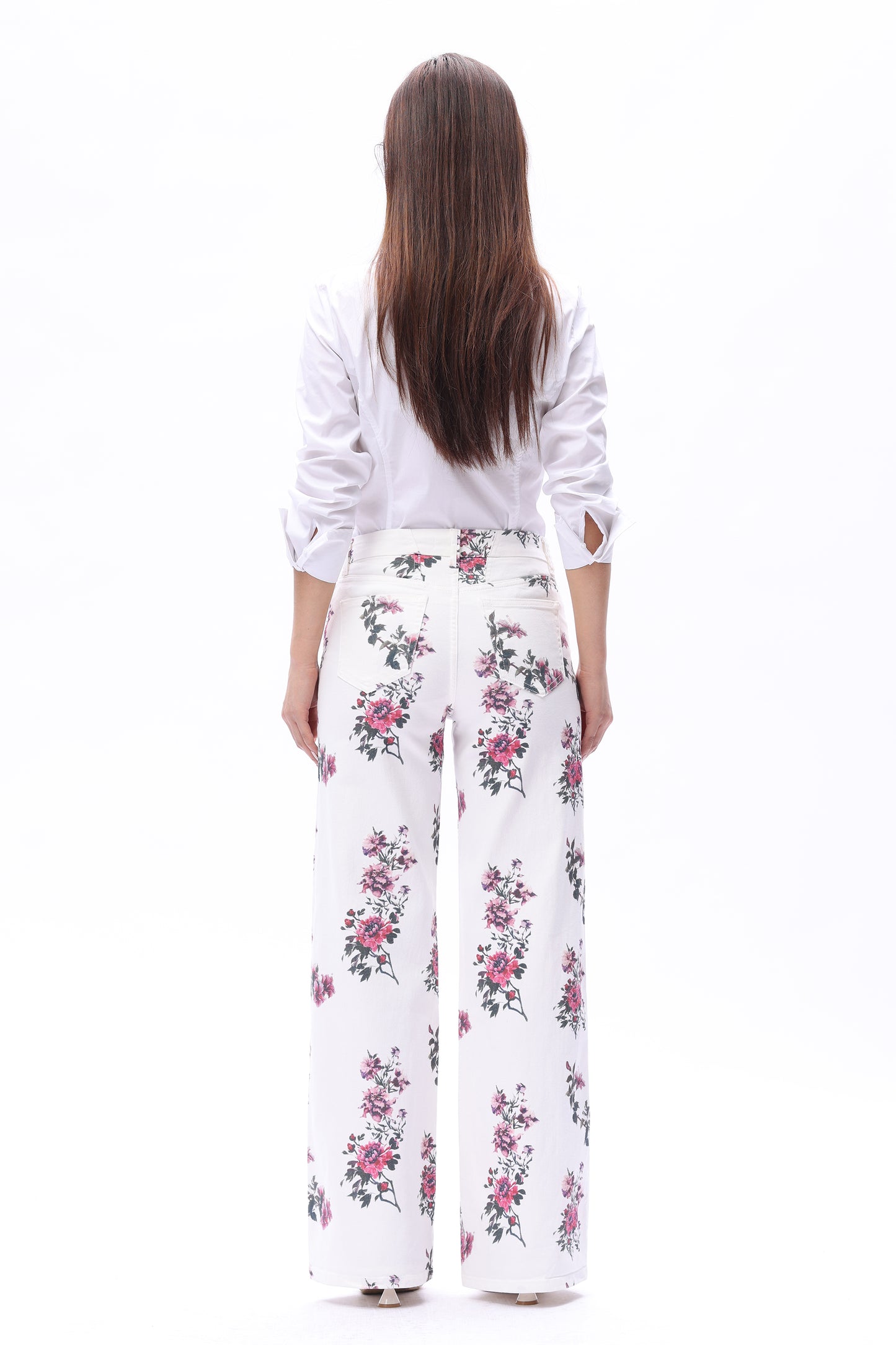 Mid Rise Wide Leg Jeans Raw Hem Vintage Denim OSW8019