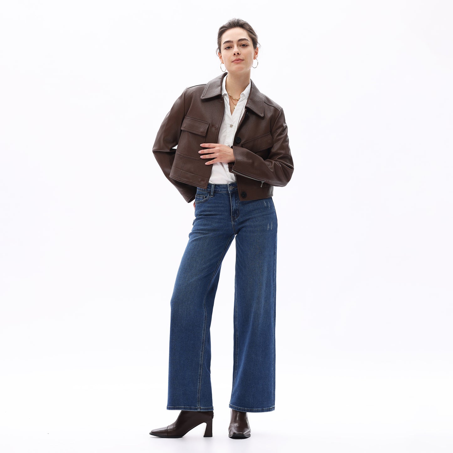 MID RISE BAGGY BBL WIDE LEG DENIM JEANS OSW8001