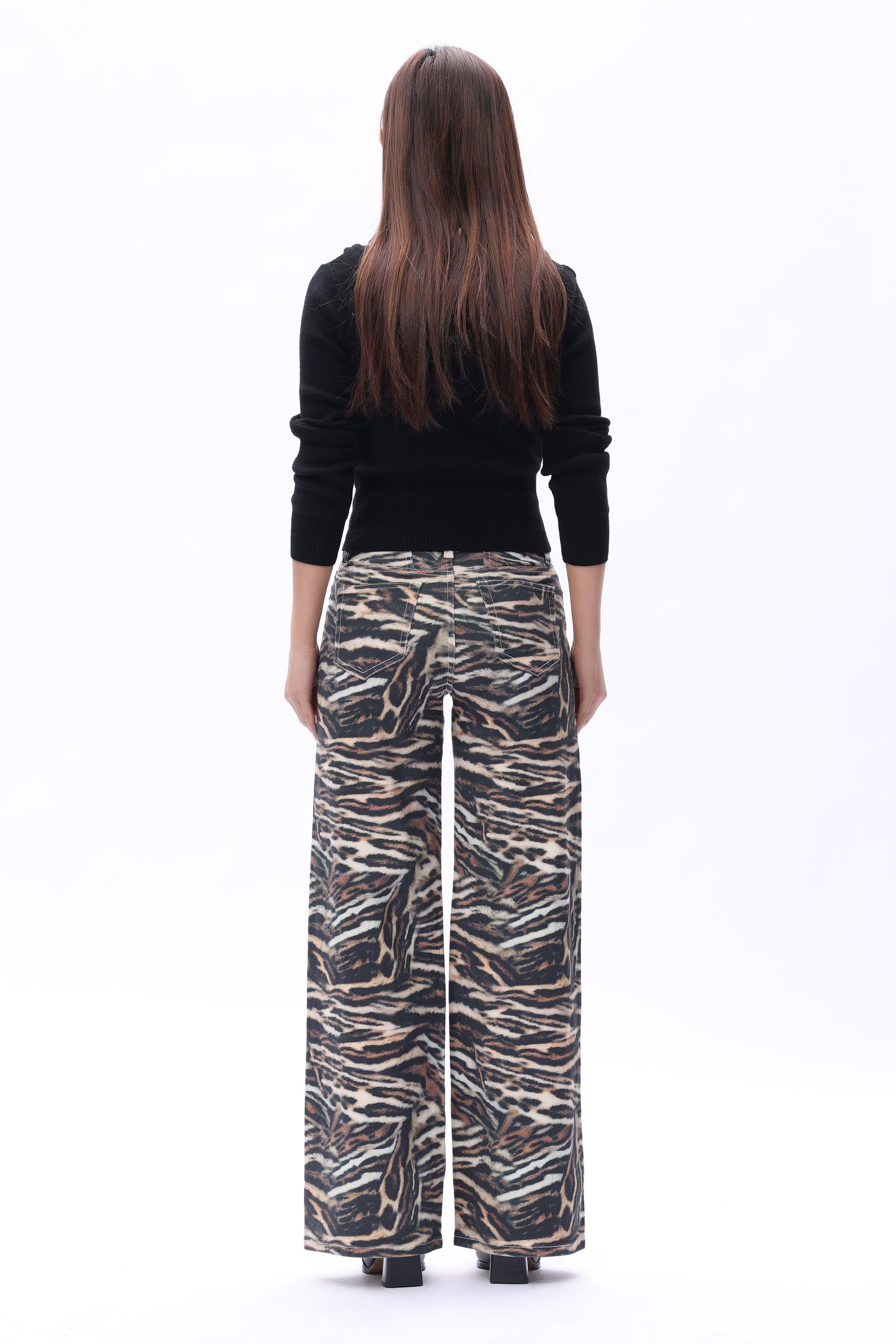Mid Rise Wide Leg Jeans Raw Hem Vintage Denim OSW8019