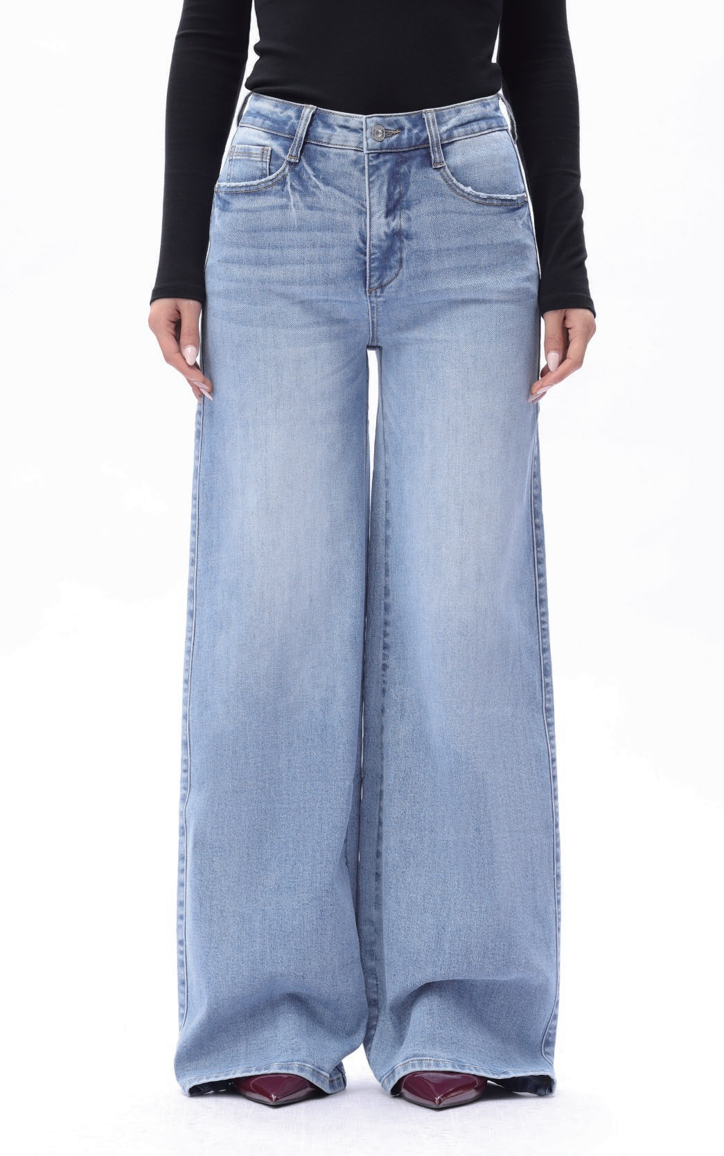 Mid High Rise Flared Wide Leg Tall Jeans ESFW640827