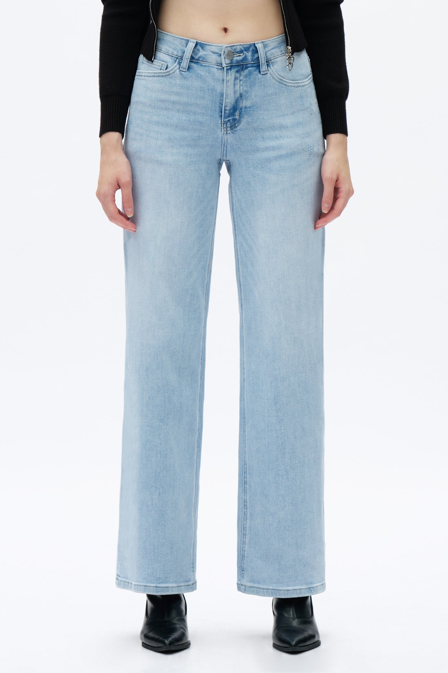 MID RISE BAGGY BBL WIDE LEG DENIM JEANS OSW8001