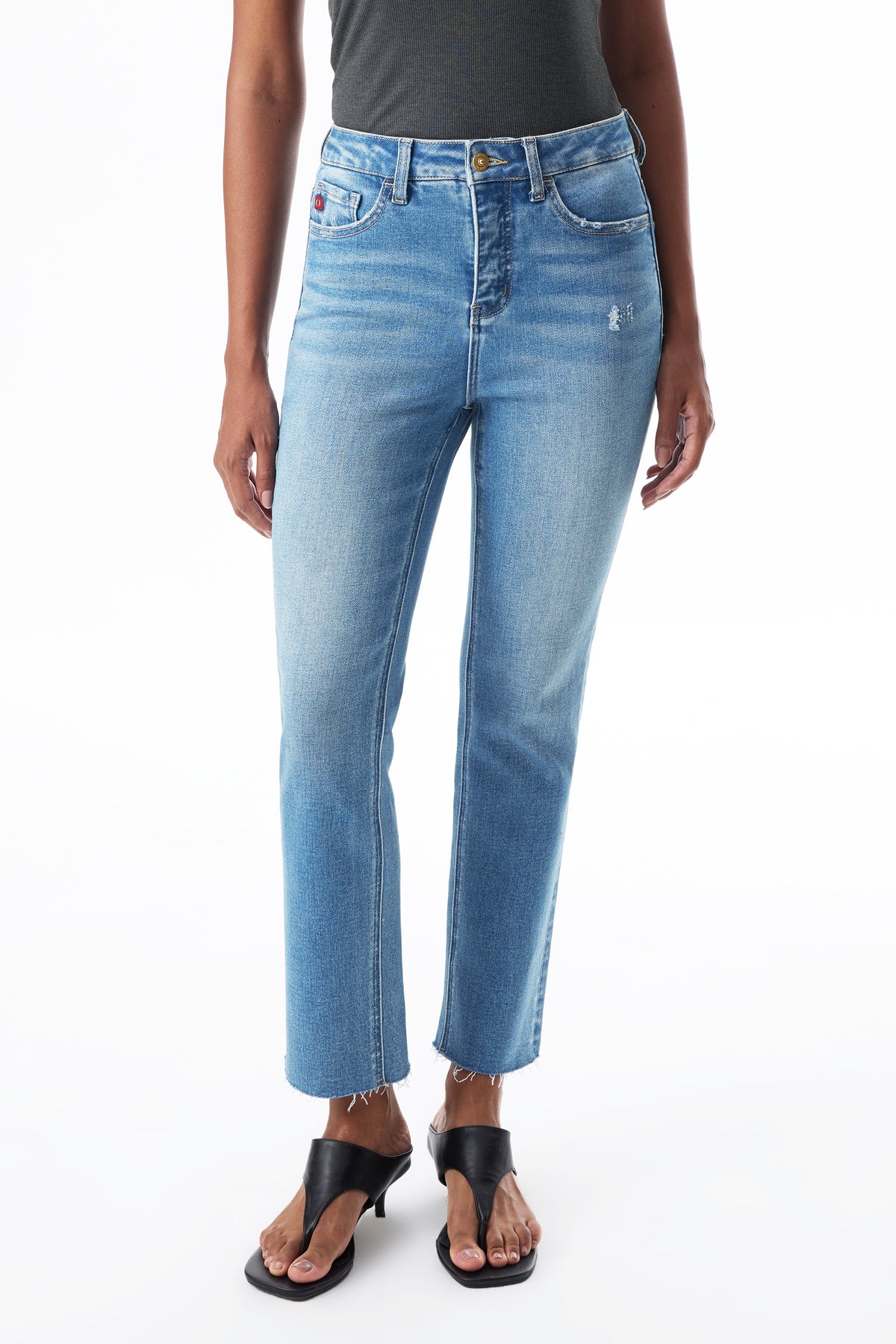 High Rise Straight Cropped Jeans ESFT620517-P