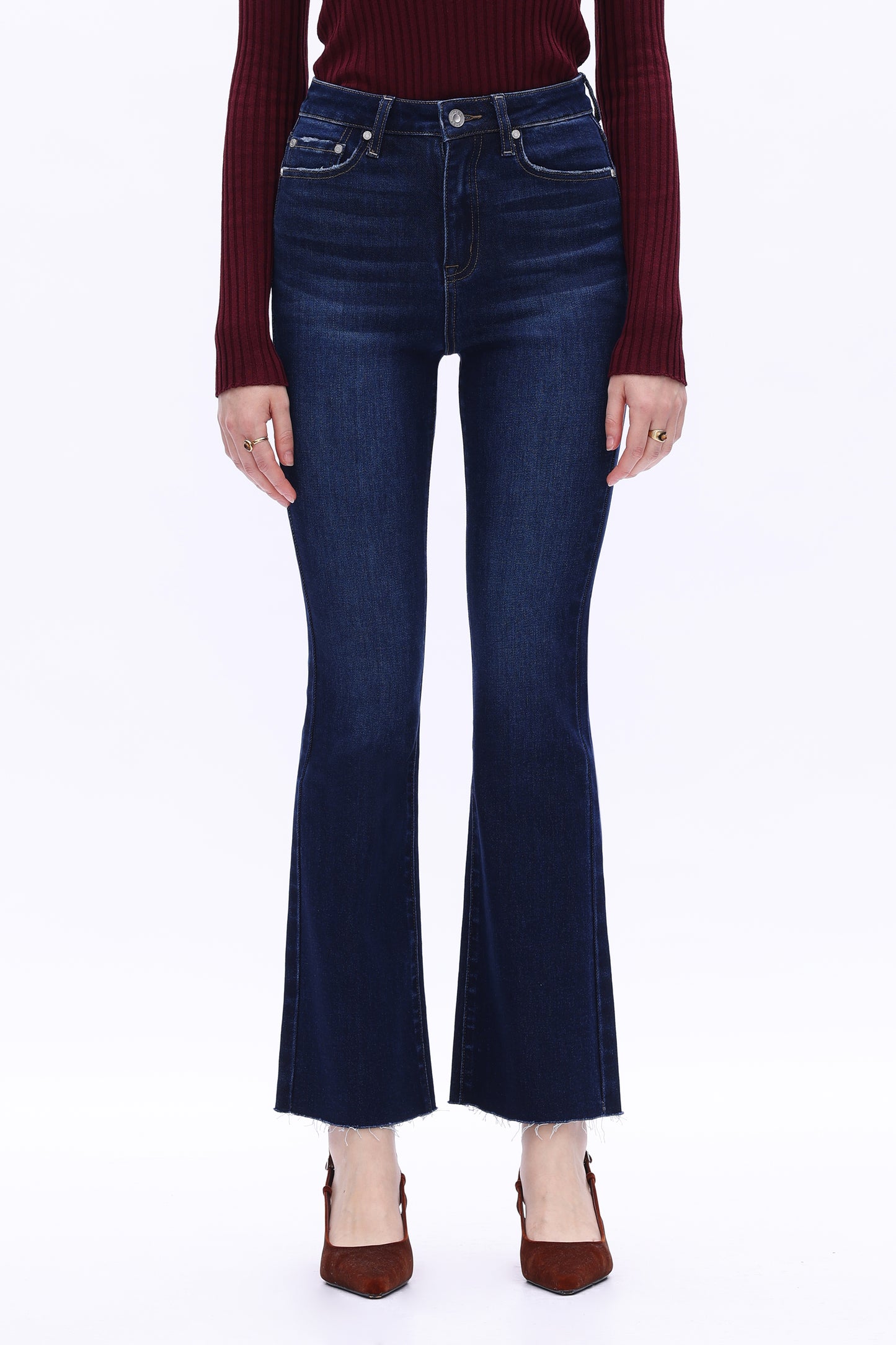 Flattering High Rise Bootcut Flare Denim Jeans OSF1137