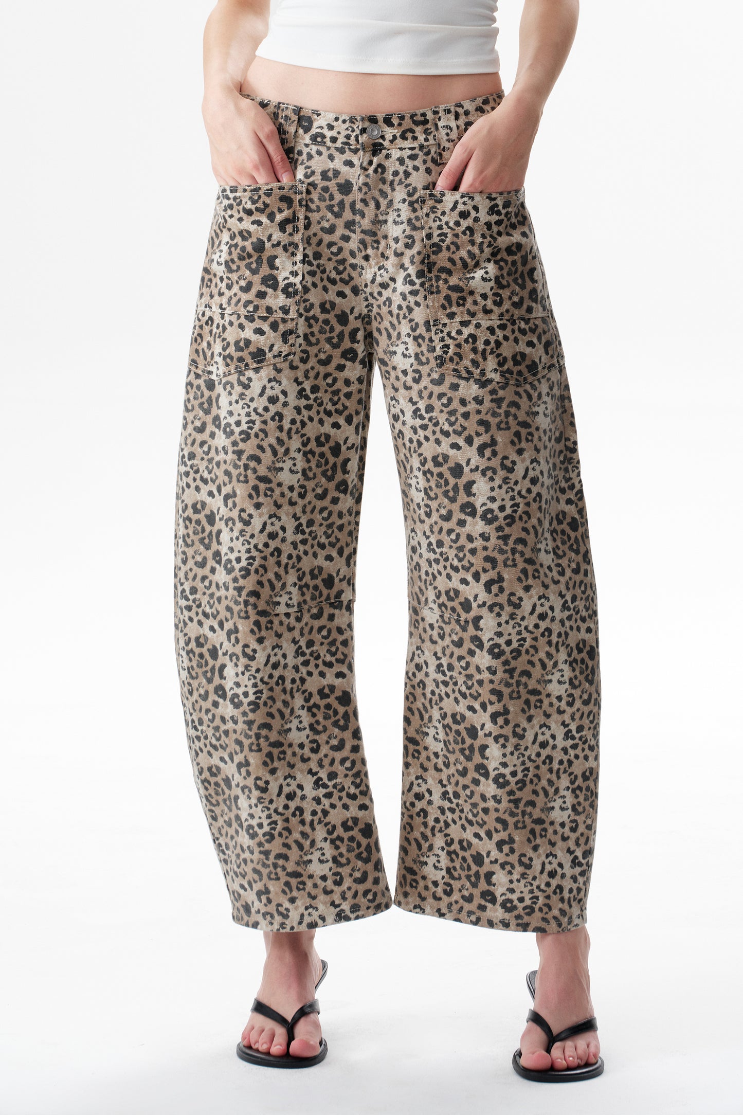 Baggy Bohemia Mid Rise Barrel Print Pants OSOX011