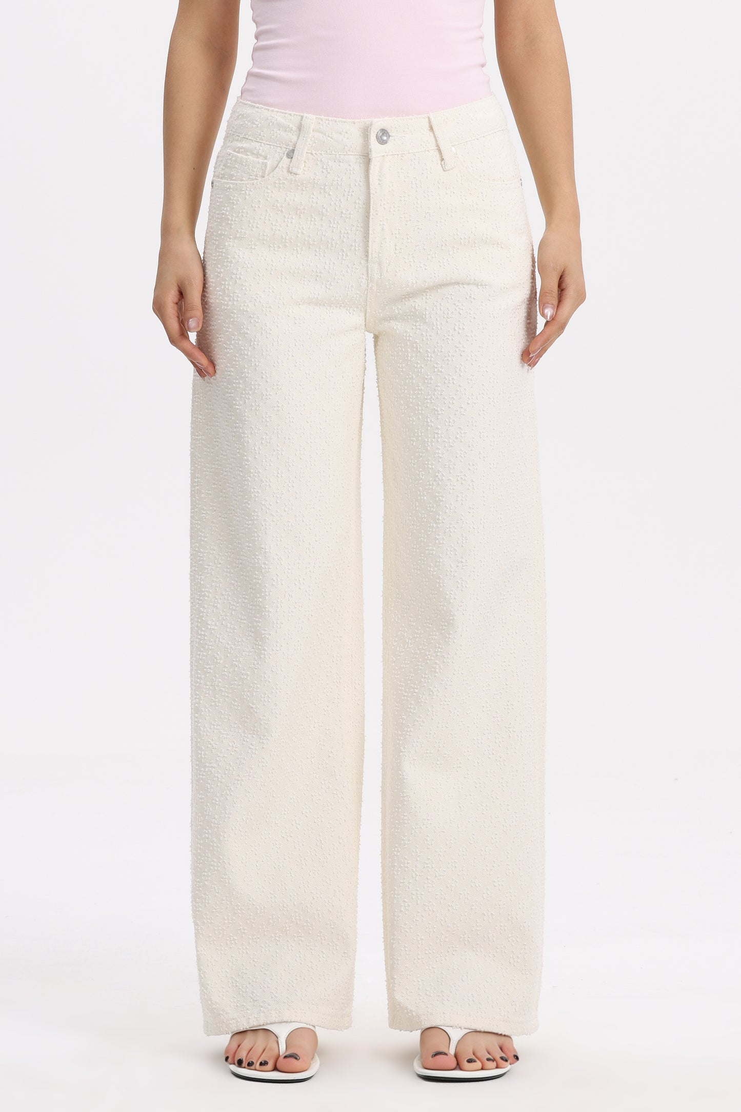 White High Waist Wide Leg Pants OSW8026