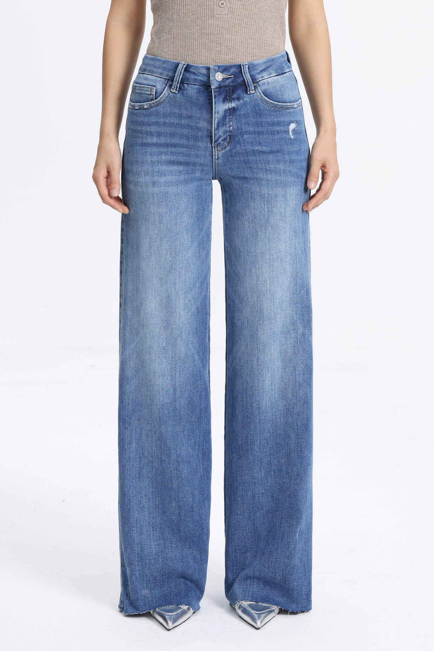 Mid Rise Wide Leg Tall Denim Jeans OSW8019-LT